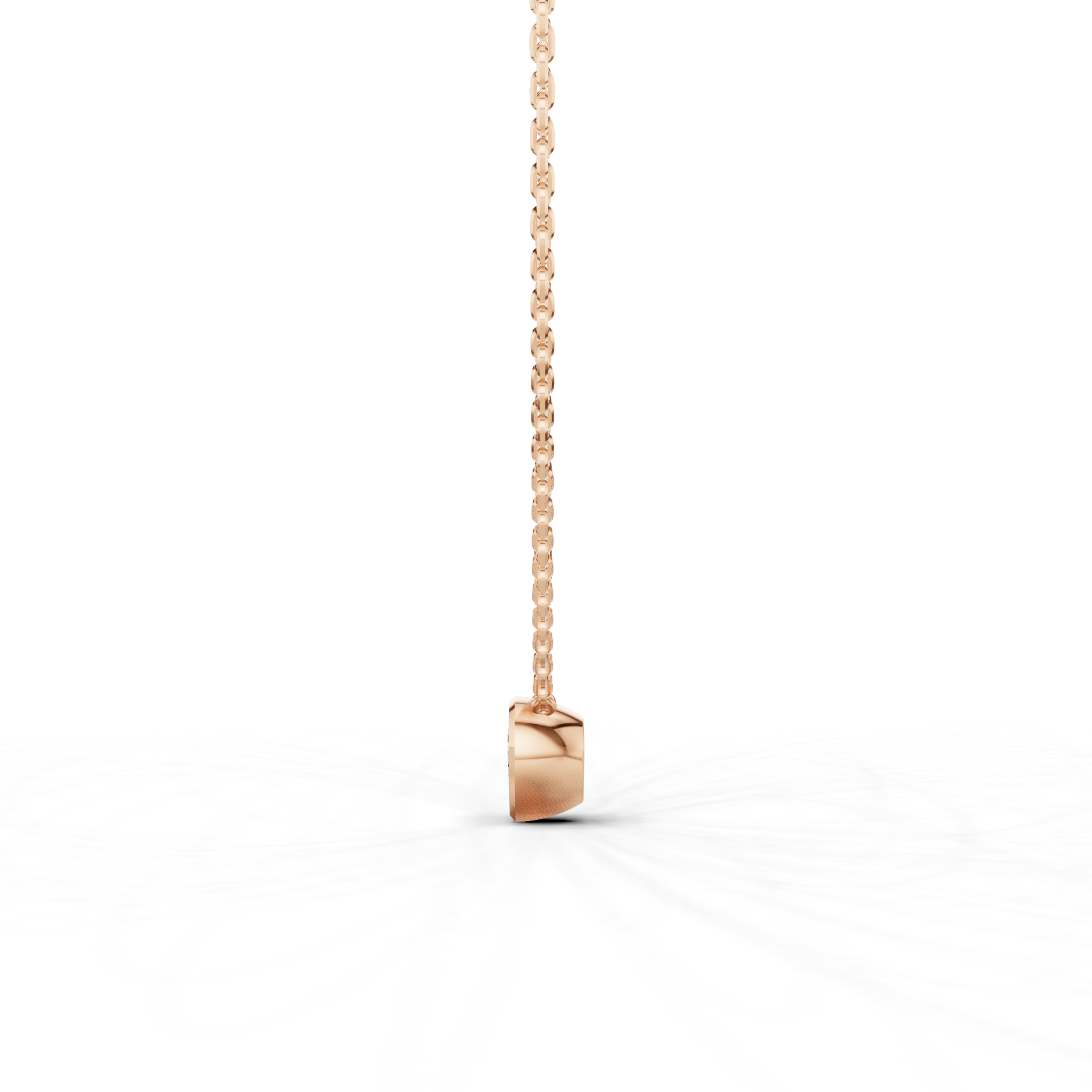 Bezel Set Heart Necklace 3 CT