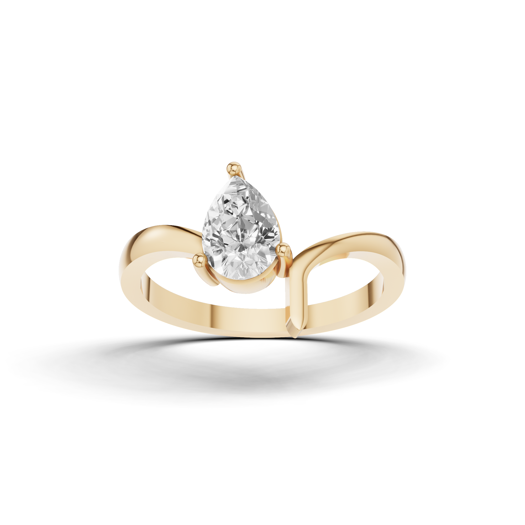 Tilted Pear Engagement Ring