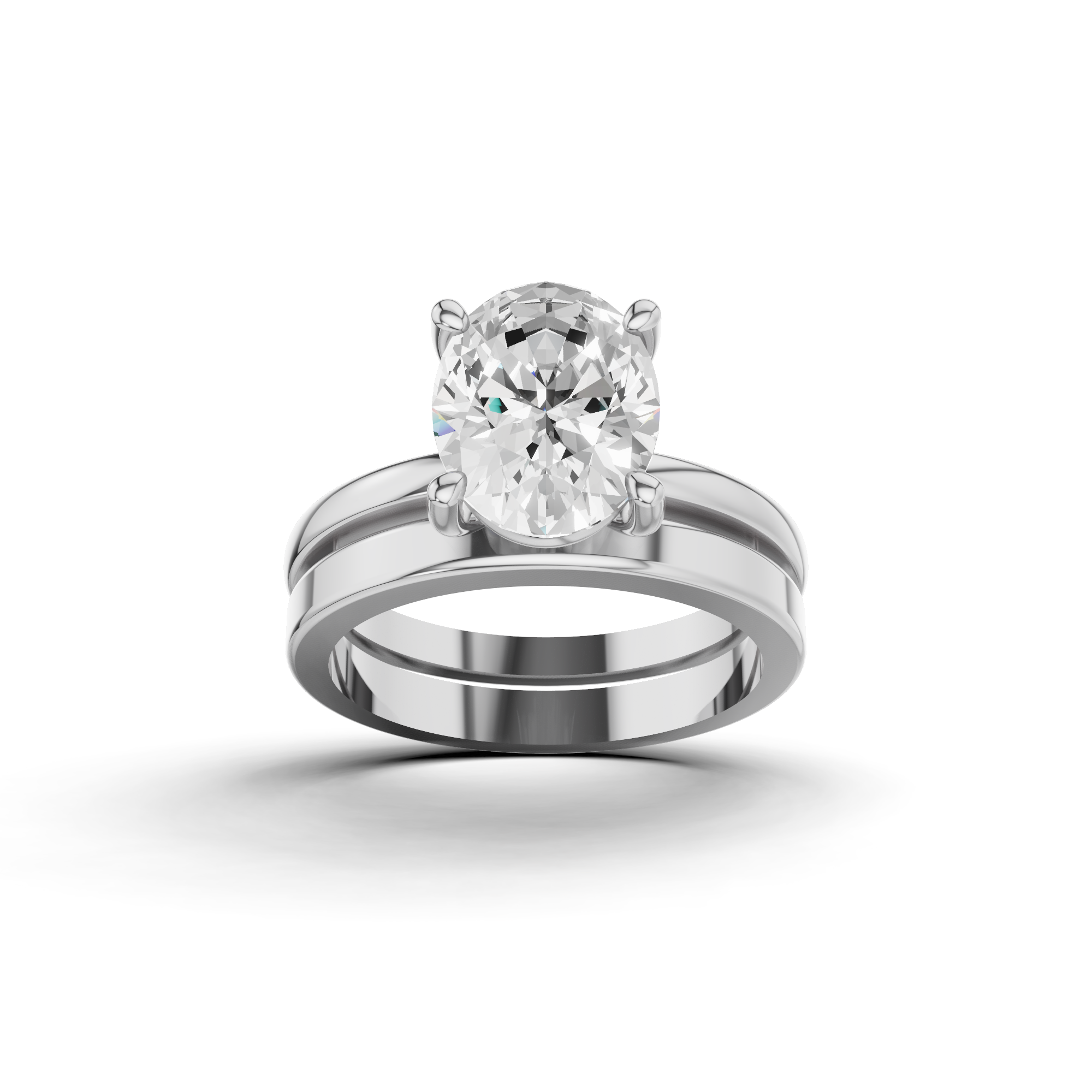 Oval Diamond Bridal Set Ring