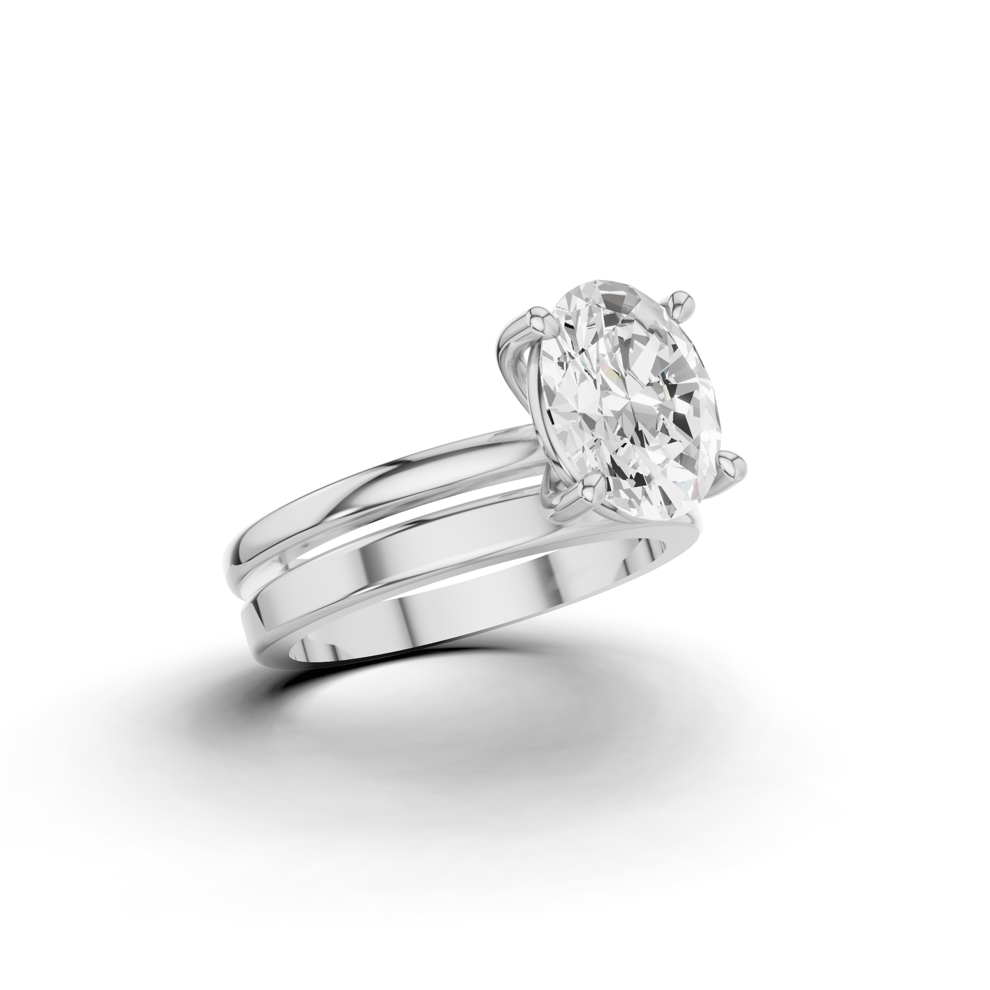 Oval Diamond Bridal Set Ring