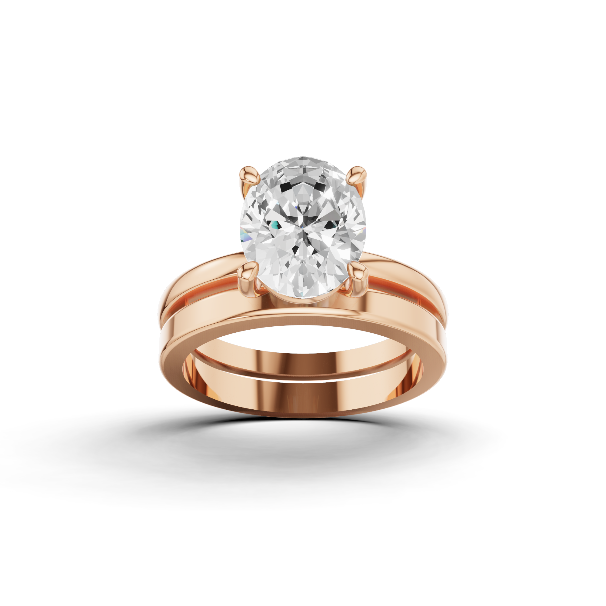 Oval Diamond Bridal Set Ring
