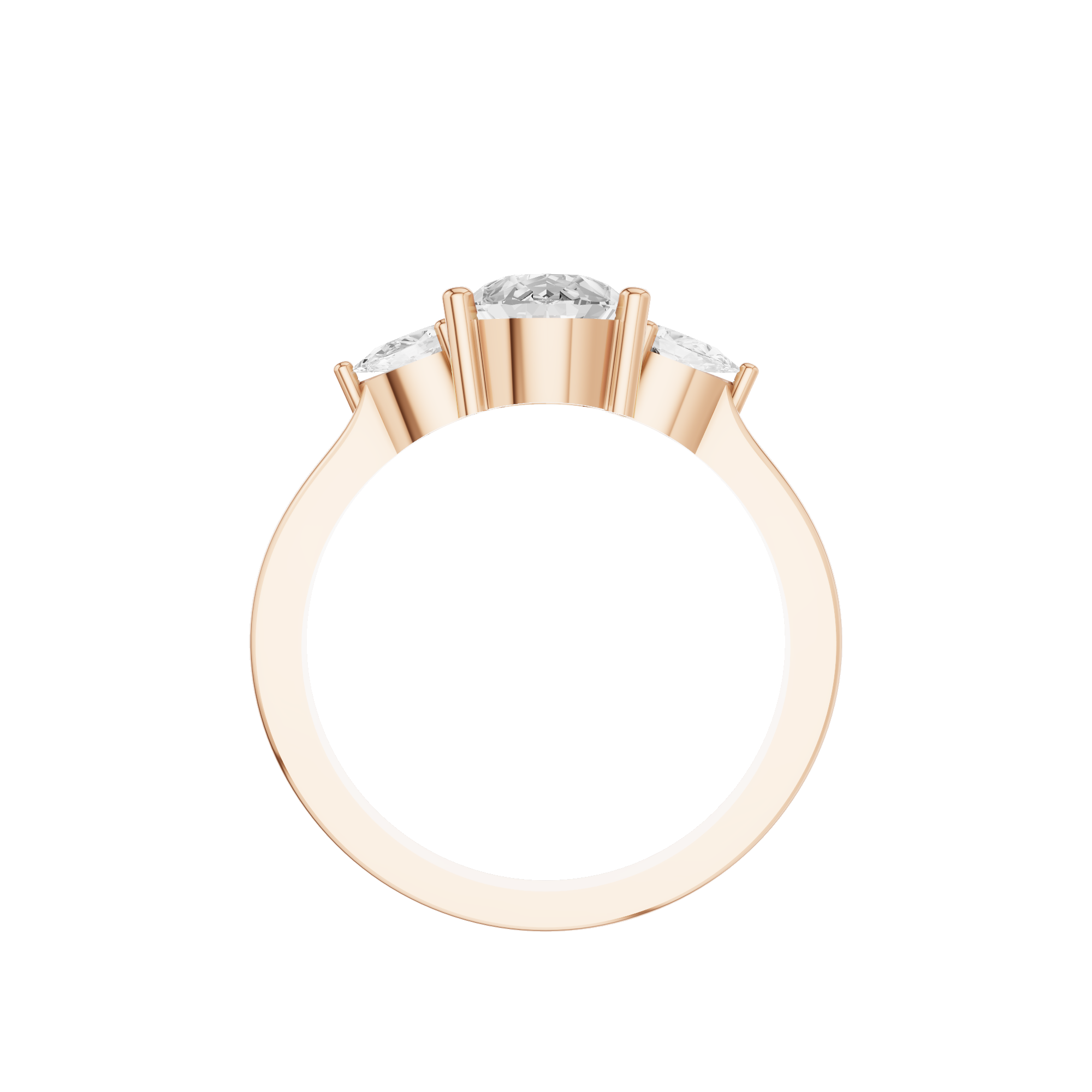 Three-stone Pear Engagement Ring