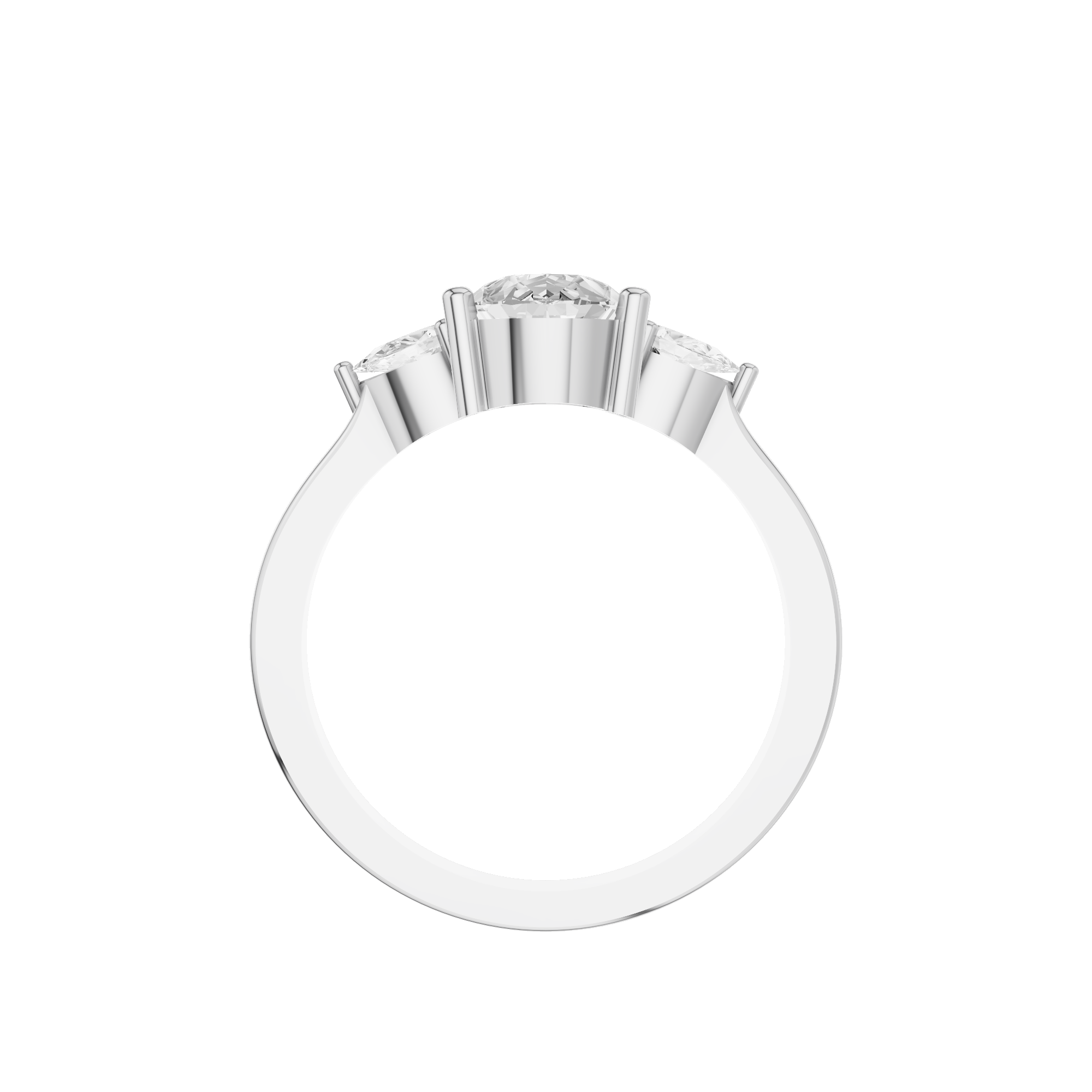 Three-stone Pear Engagement Ring