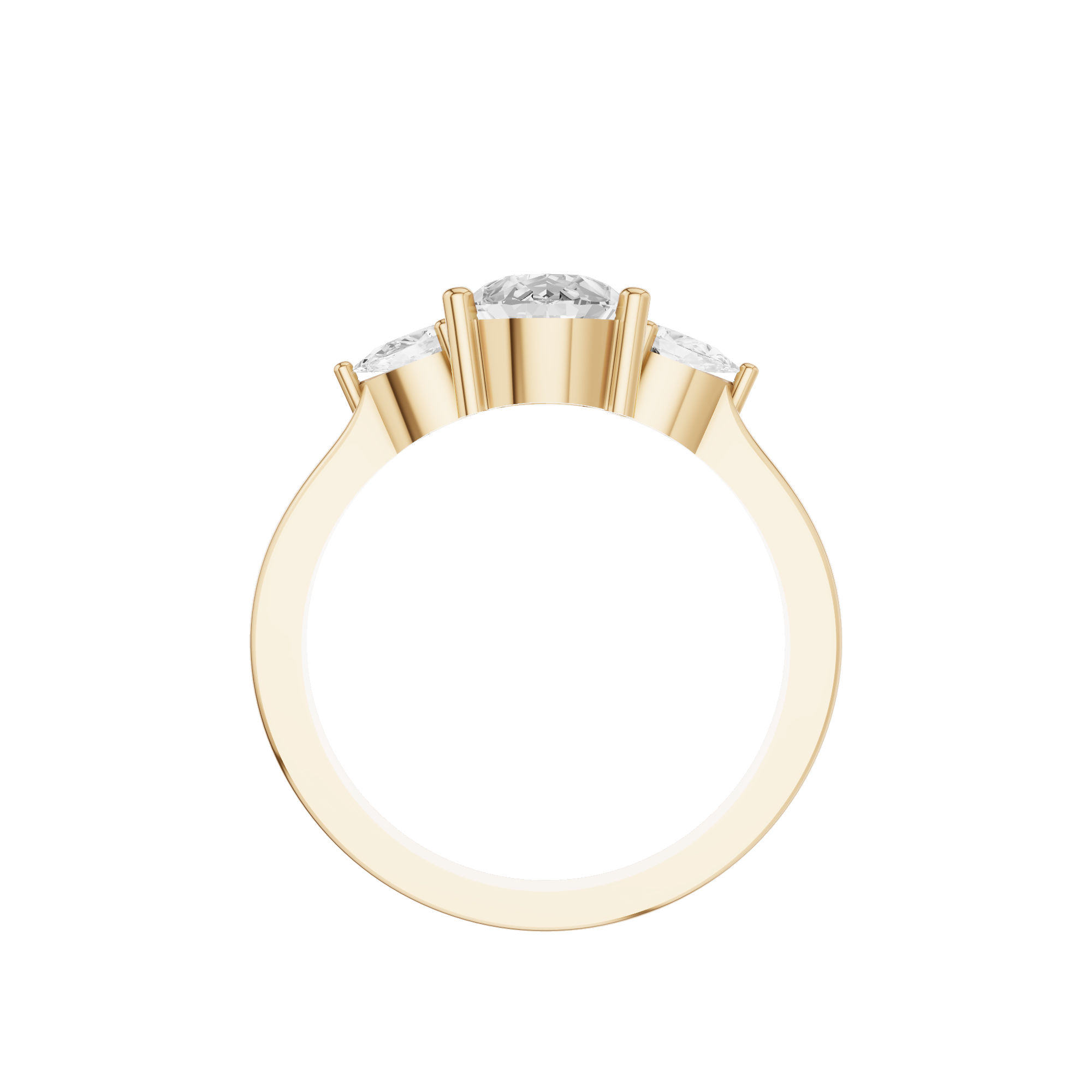 Three-stone Pear Engagement Ring