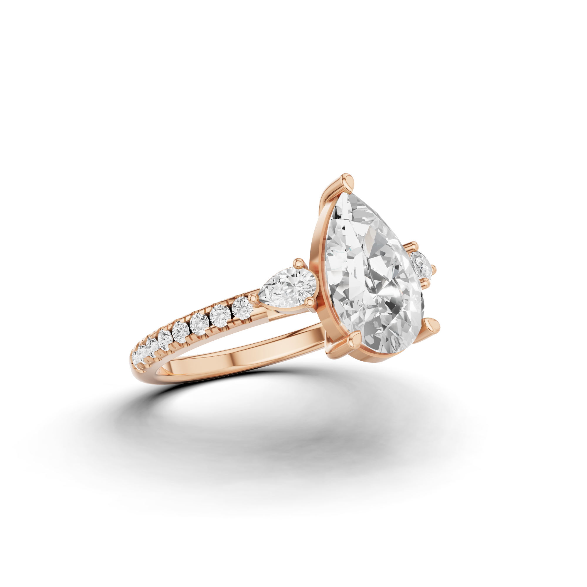 Accented Pear Engagement Ring