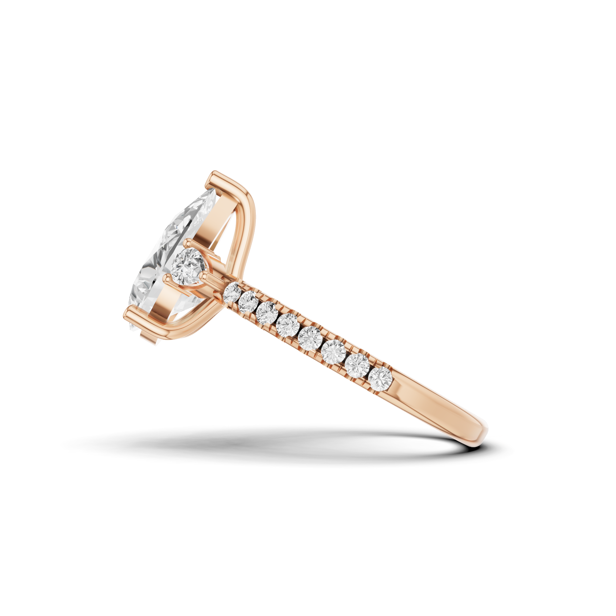Accented Pear Engagement Ring