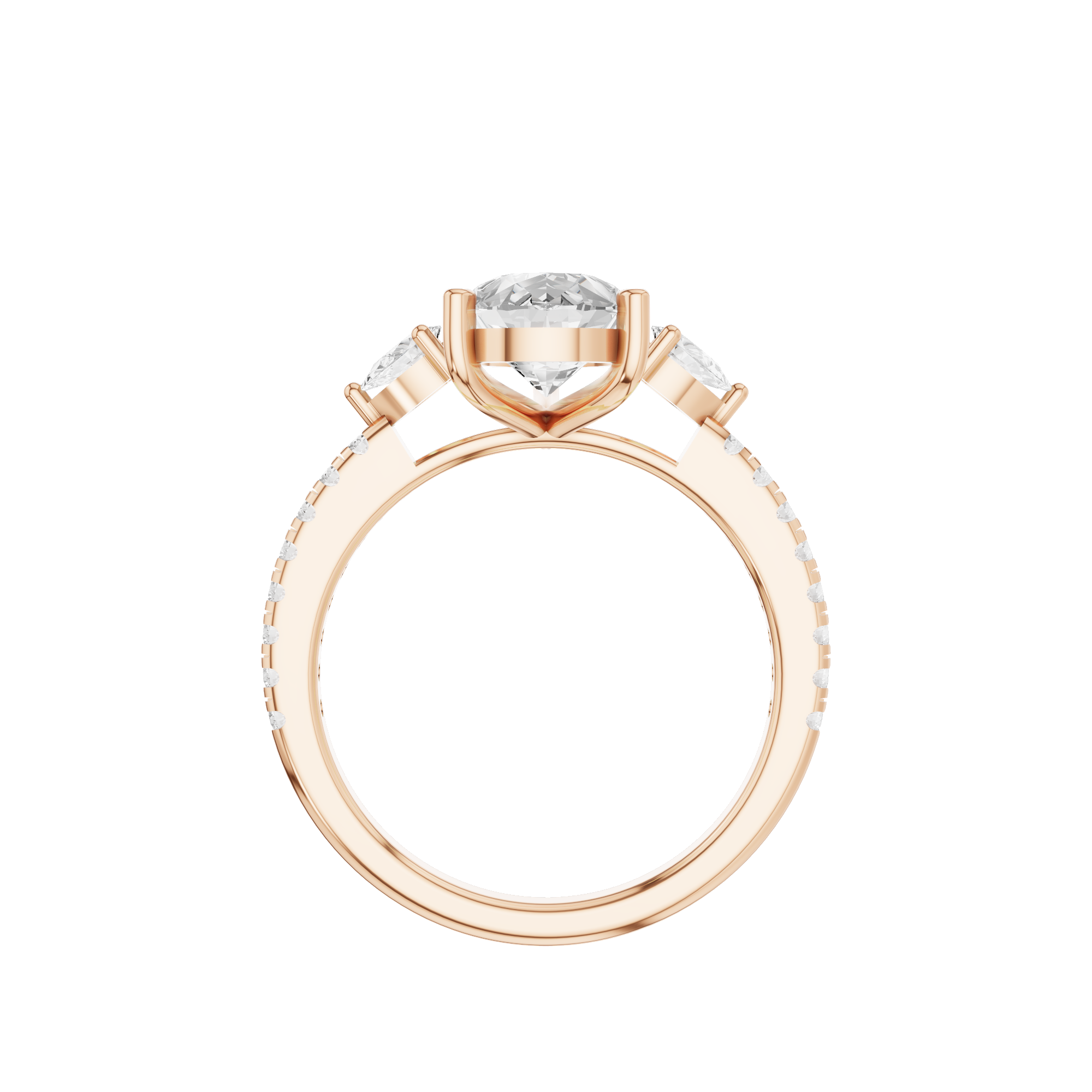 Accented Pear Engagement Ring