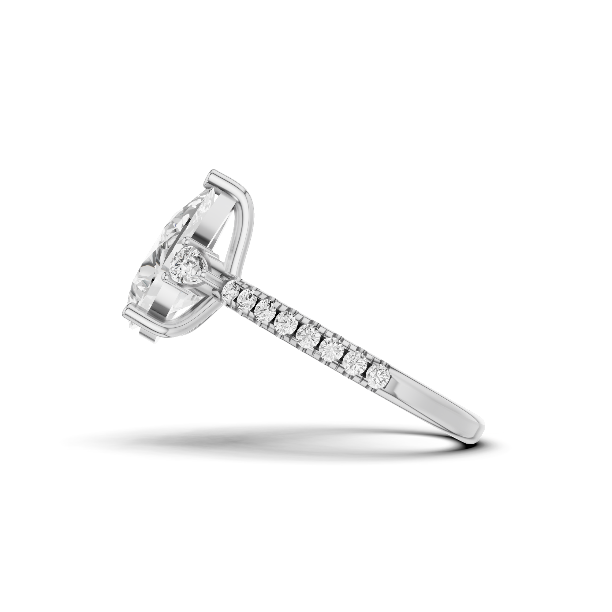 Accented Pear Engagement Ring