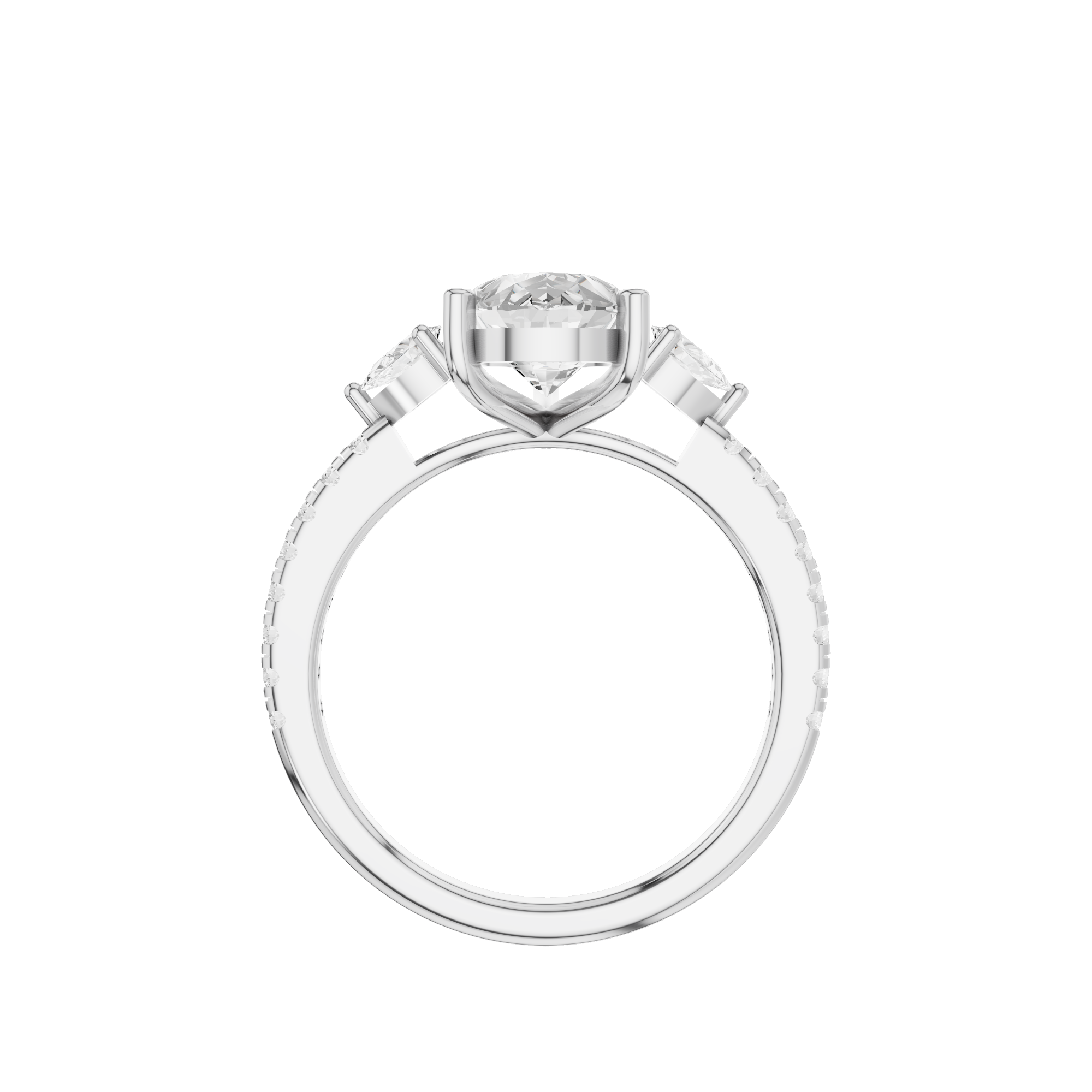 Accented Pear Engagement Ring