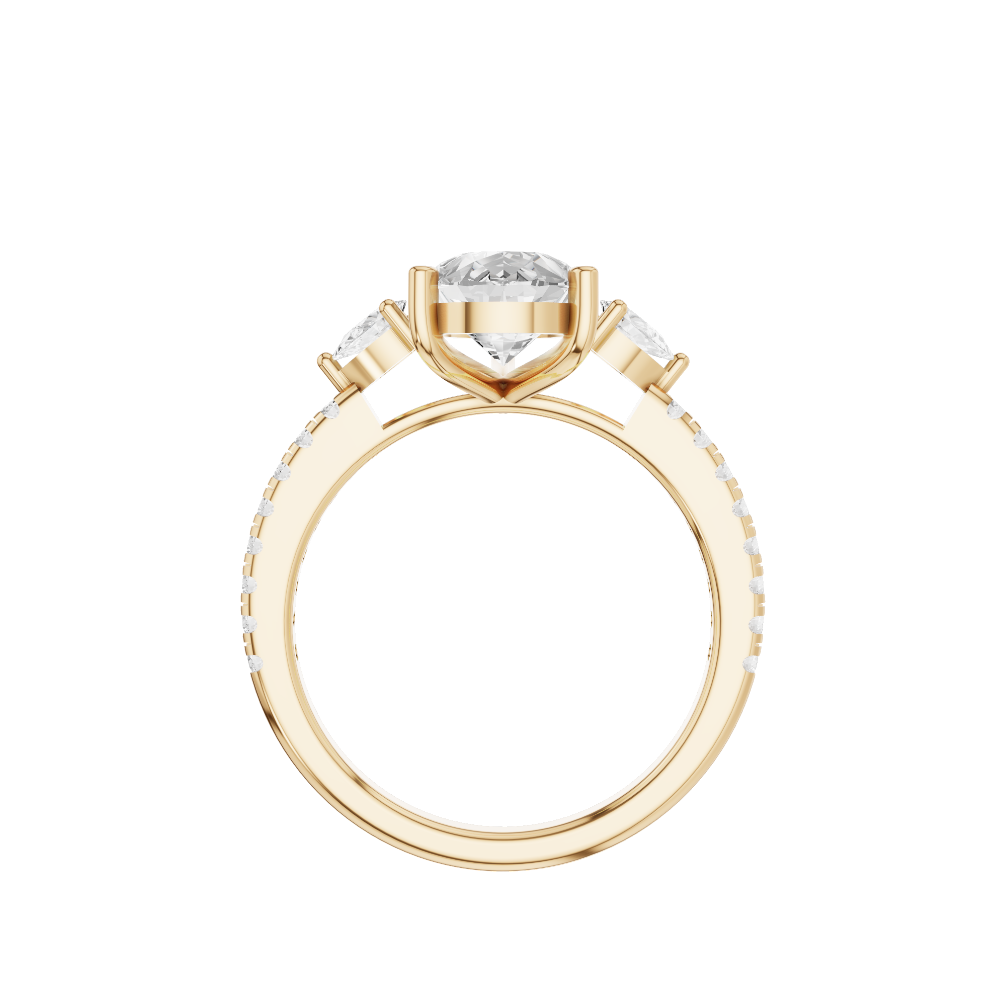 Accented Pear Engagement Ring