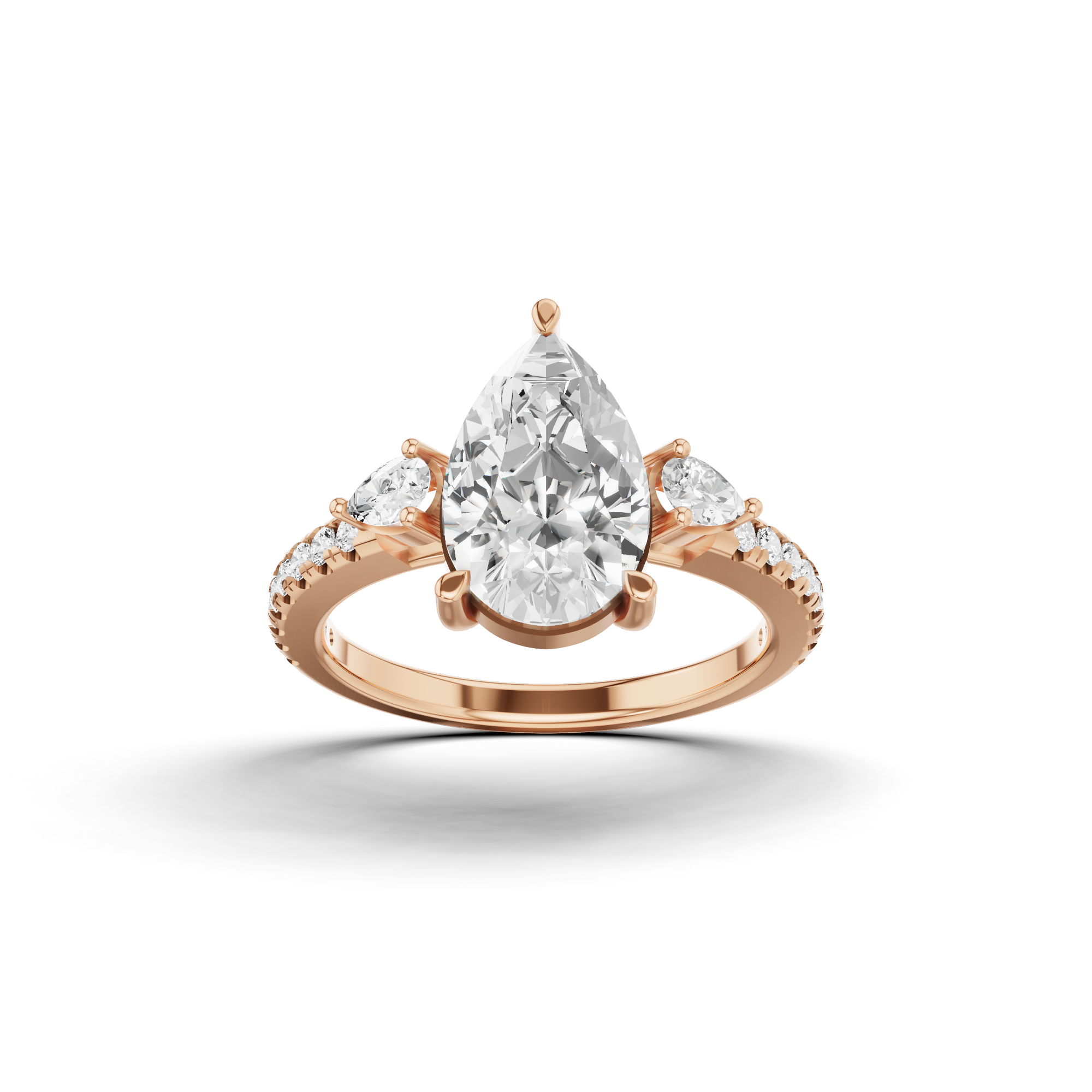 Accented Pear Engagement Ring