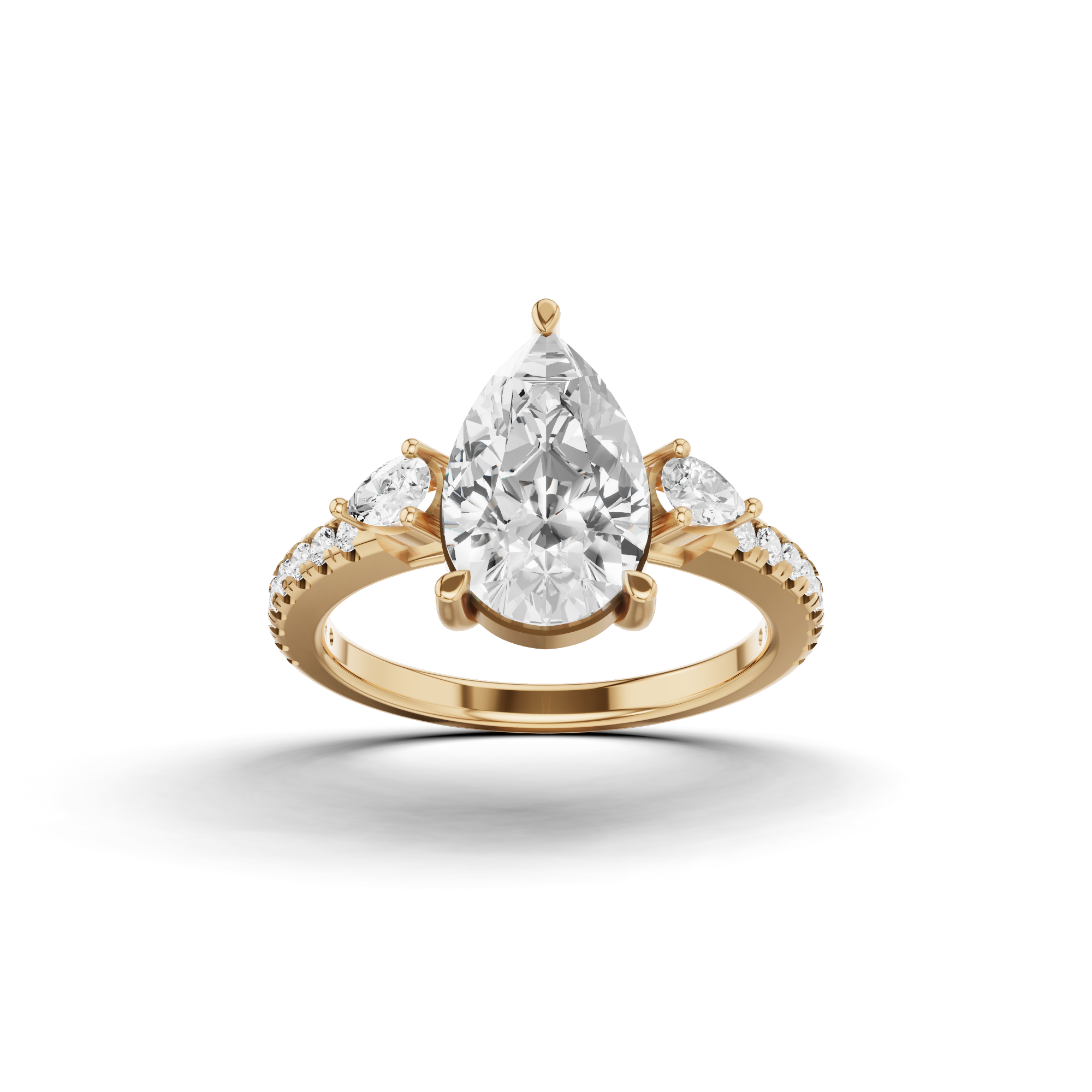 Accented Pear Engagement Ring