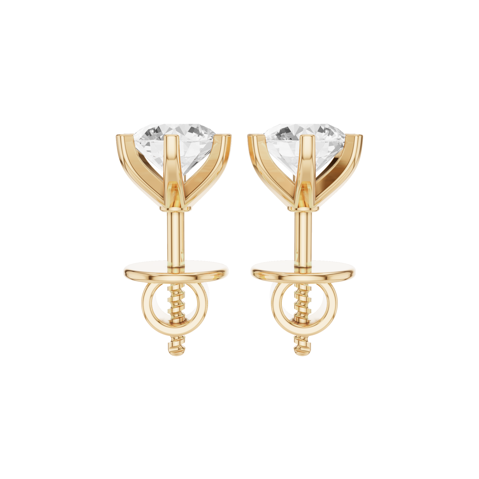 Round Stud Earrings 0.6 CT