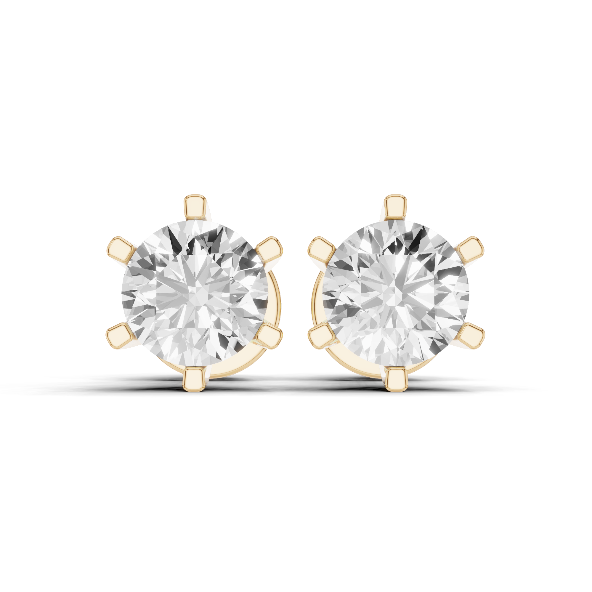 Round Stud Earrings 0.6 CT