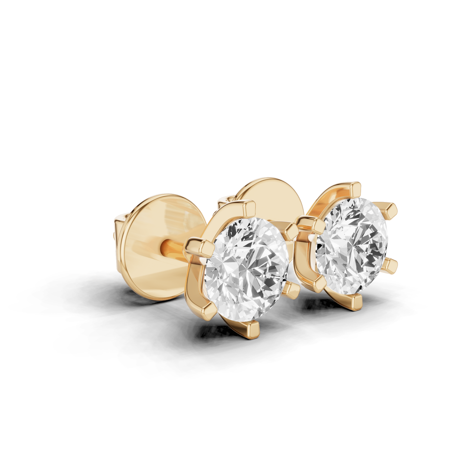 Round Stud Earrings 0.6 CT