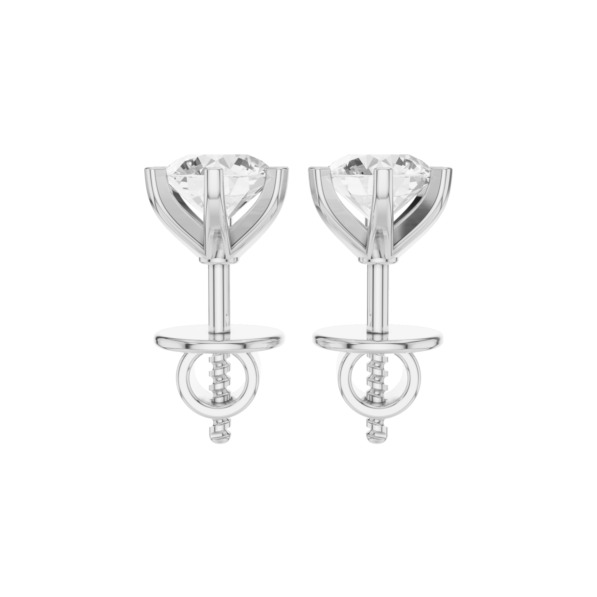 Round Stud Earrings 0.6 CT