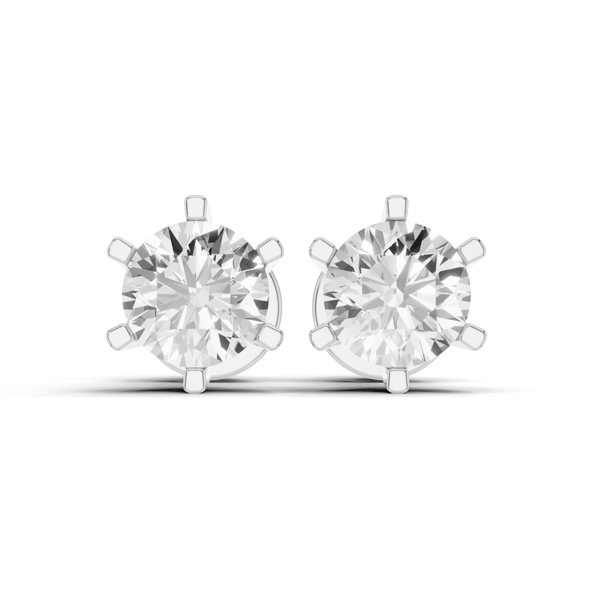 Round Stud Earrings 0.6 CT