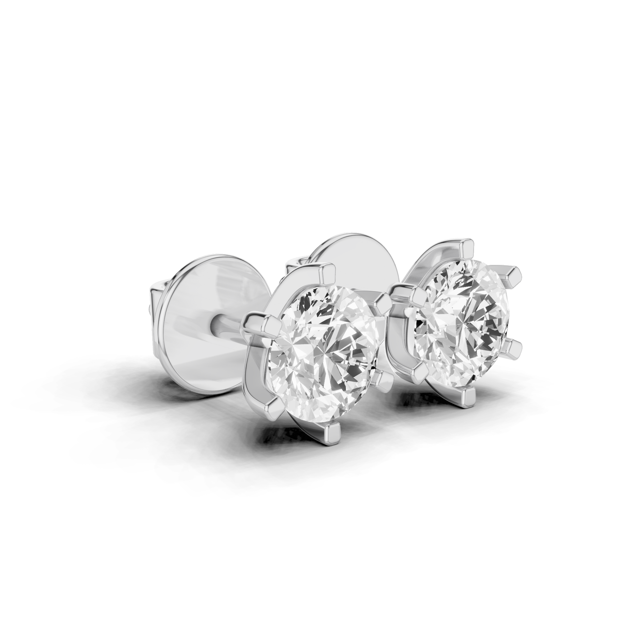 Round Stud Earrings 0.6 CT