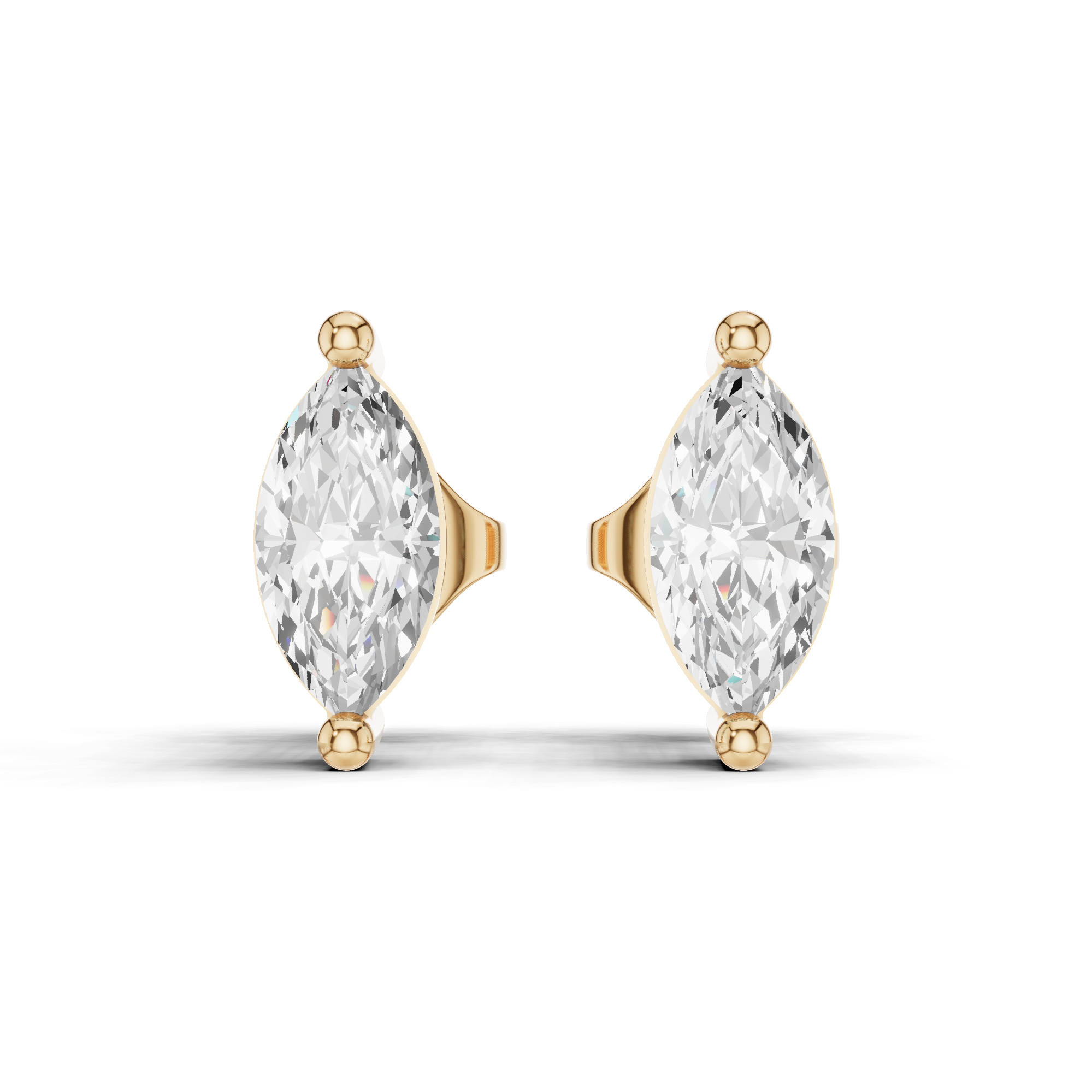 Marquise Solitaire Stud Earrings 0.6 CT