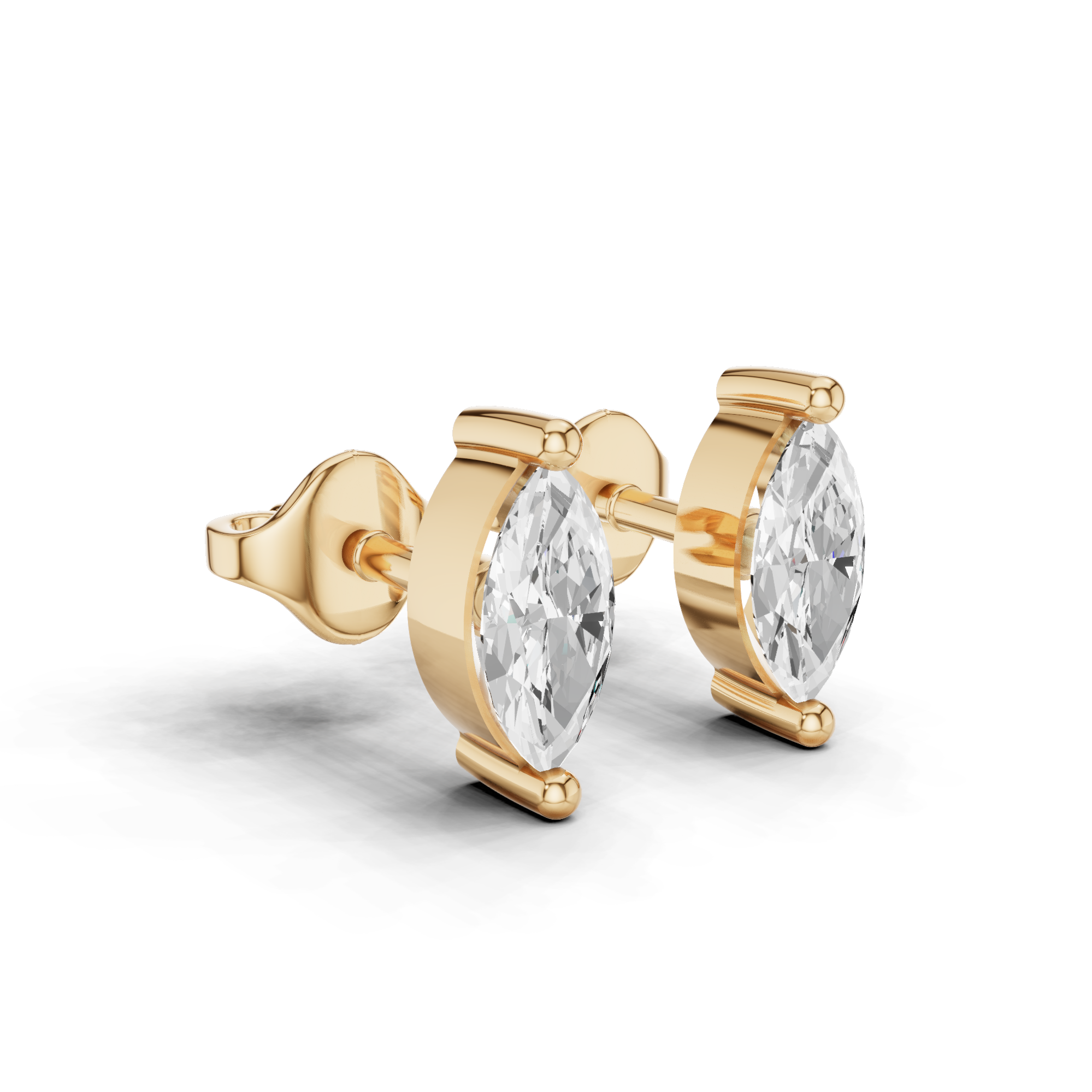 Marquise Solitaire Stud Earrings 0.6 CT