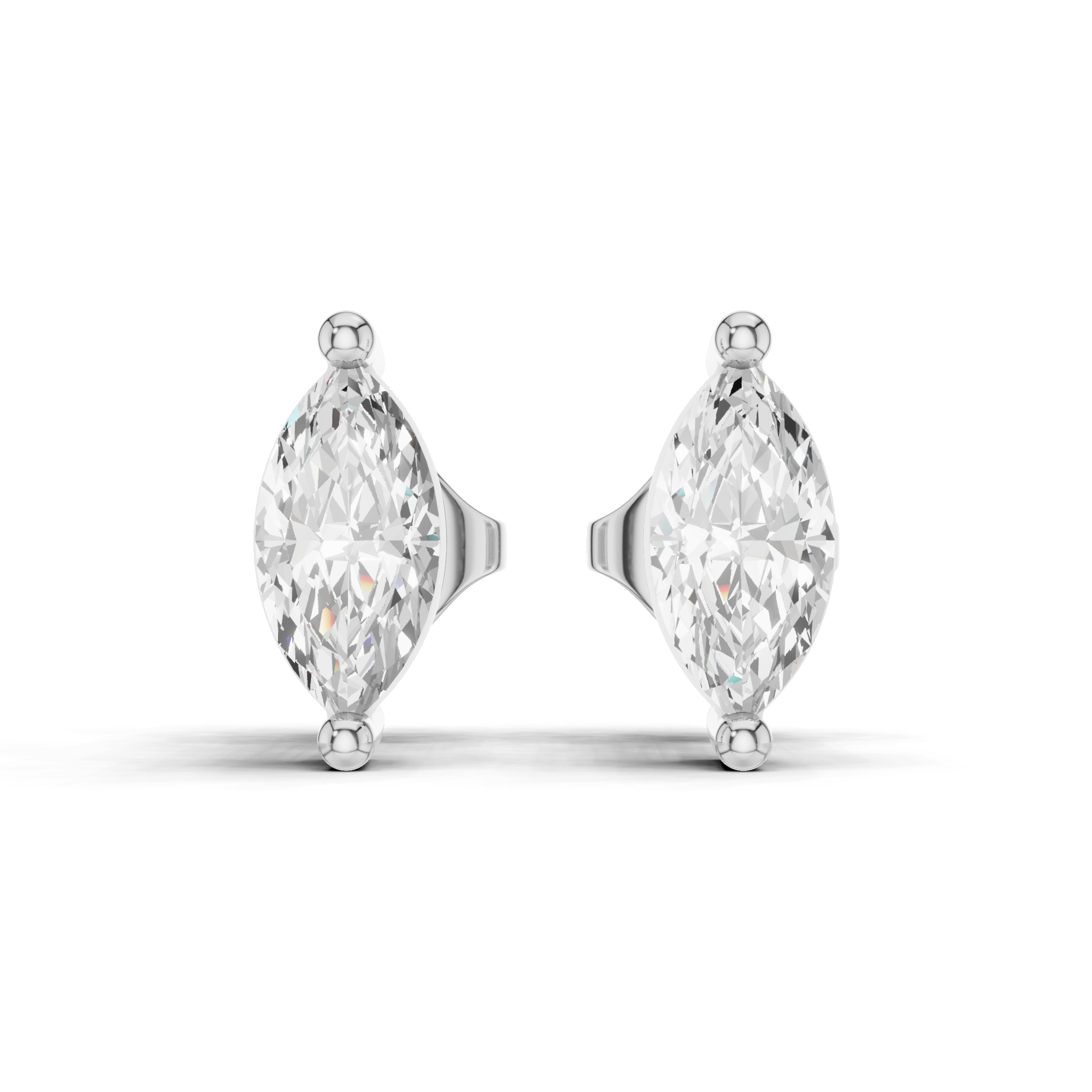 Marquise Solitaire Stud Earrings 0.6 CT