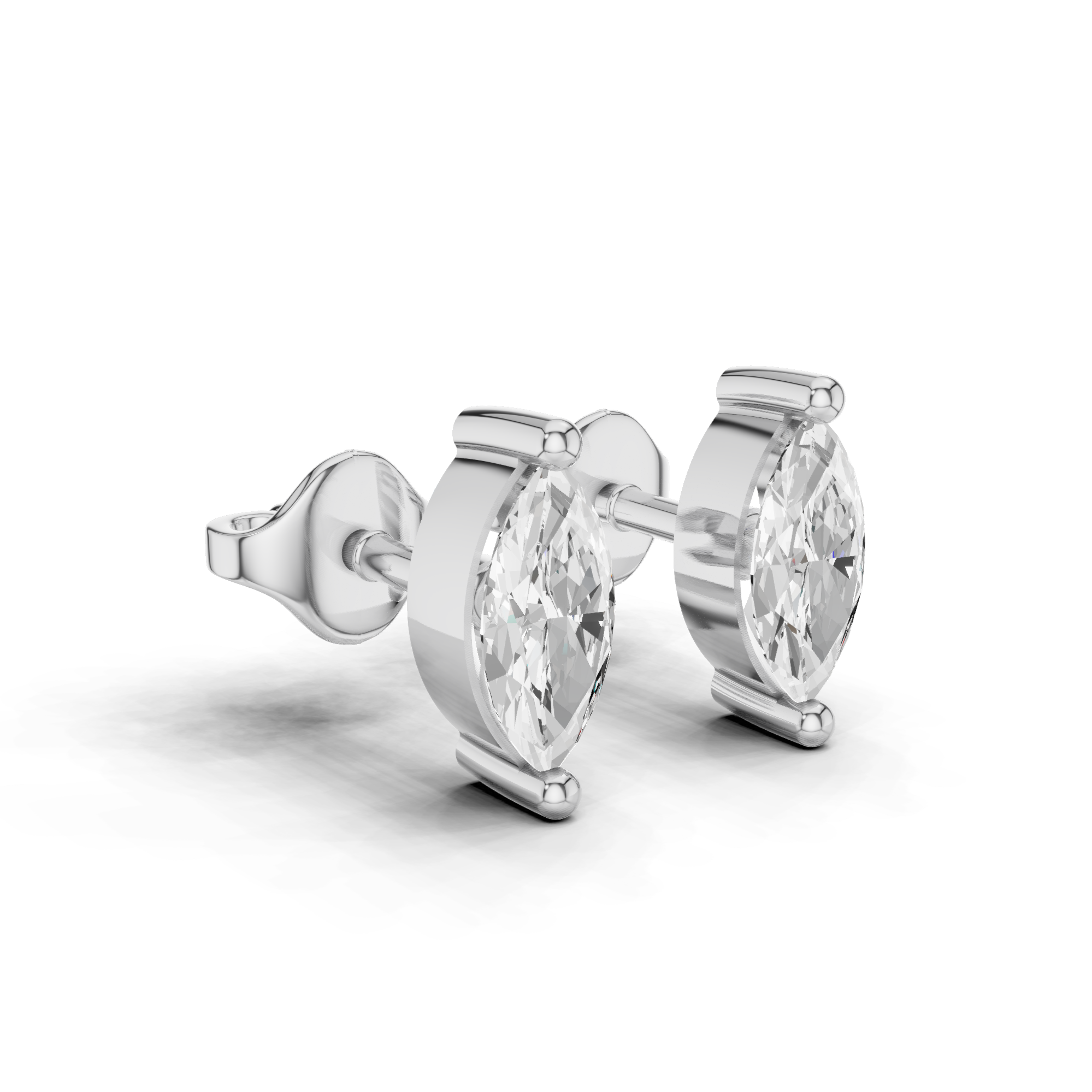 Marquise Solitaire Stud Earrings 0.6 CT