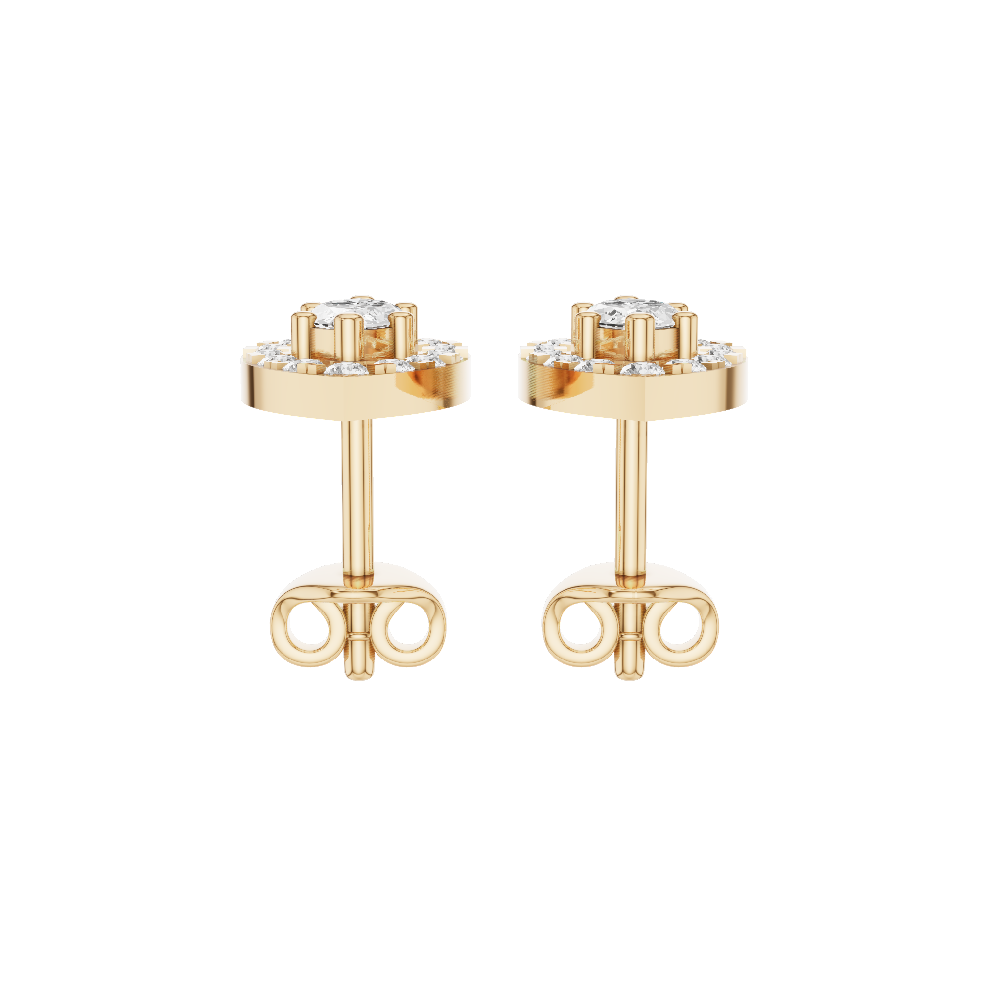 Marquise Halo Stud Earrings