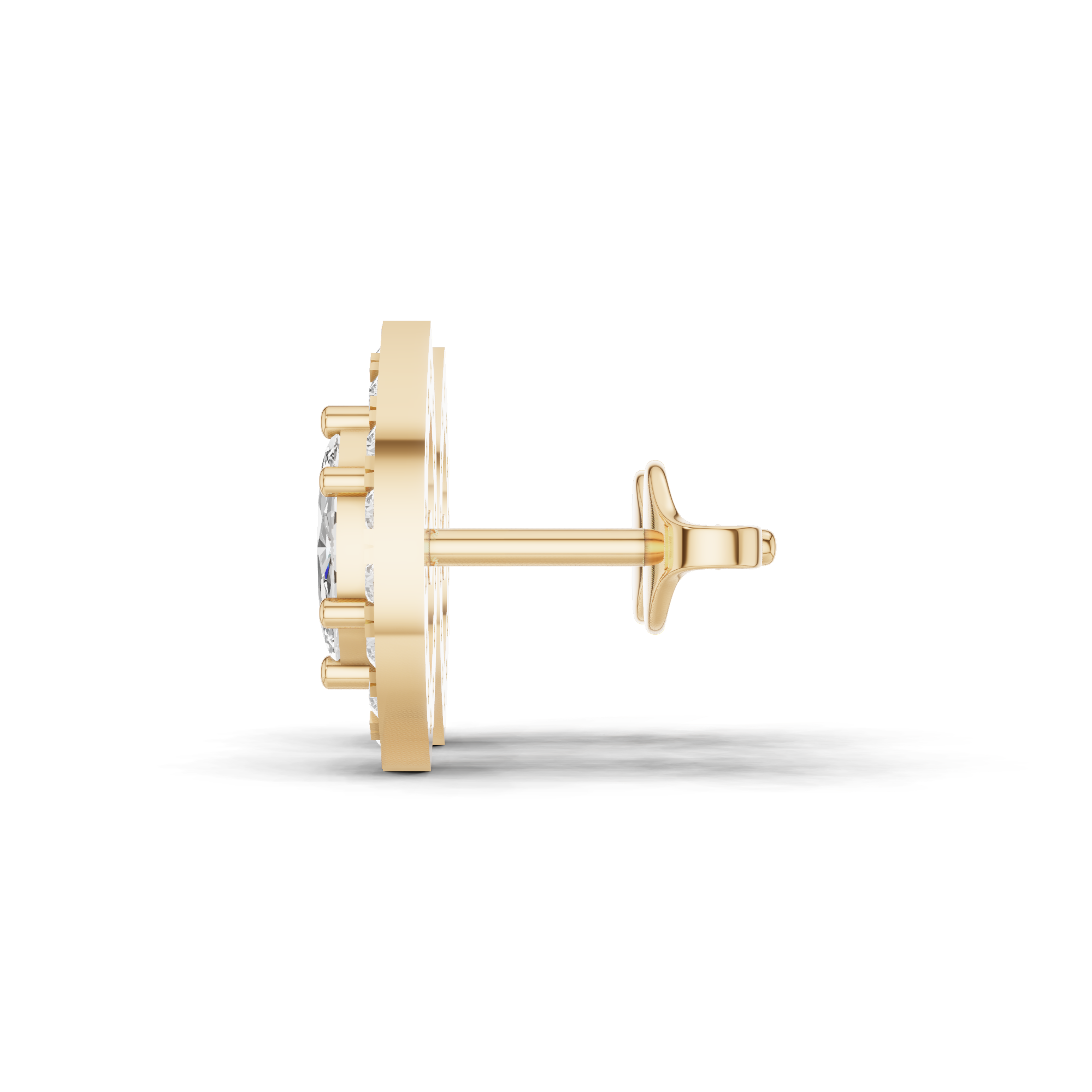Marquise Halo Stud Earrings