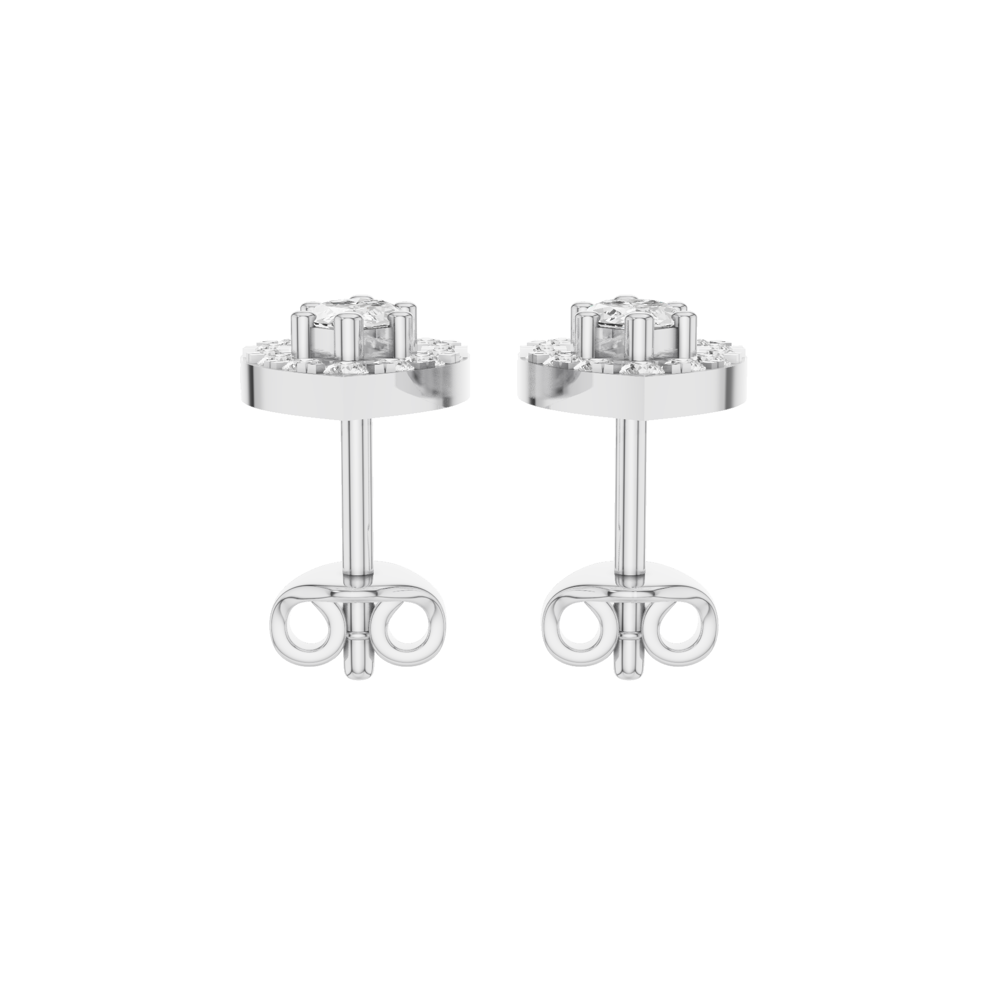 Marquise Halo Stud Earrings