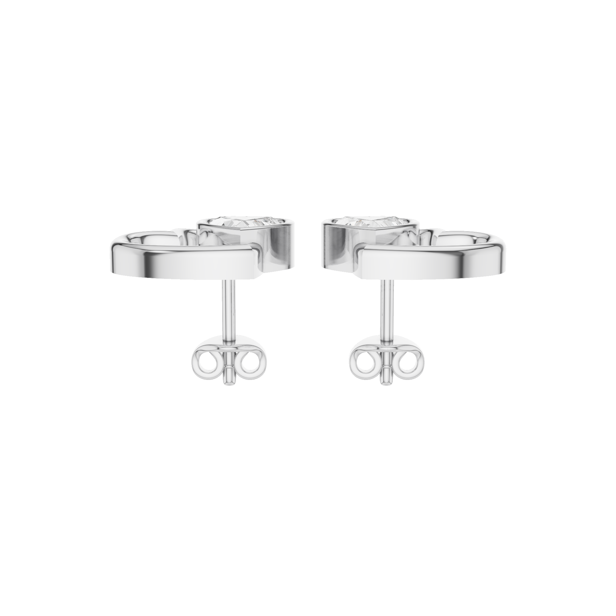 Heart Diamond Stud Earrings