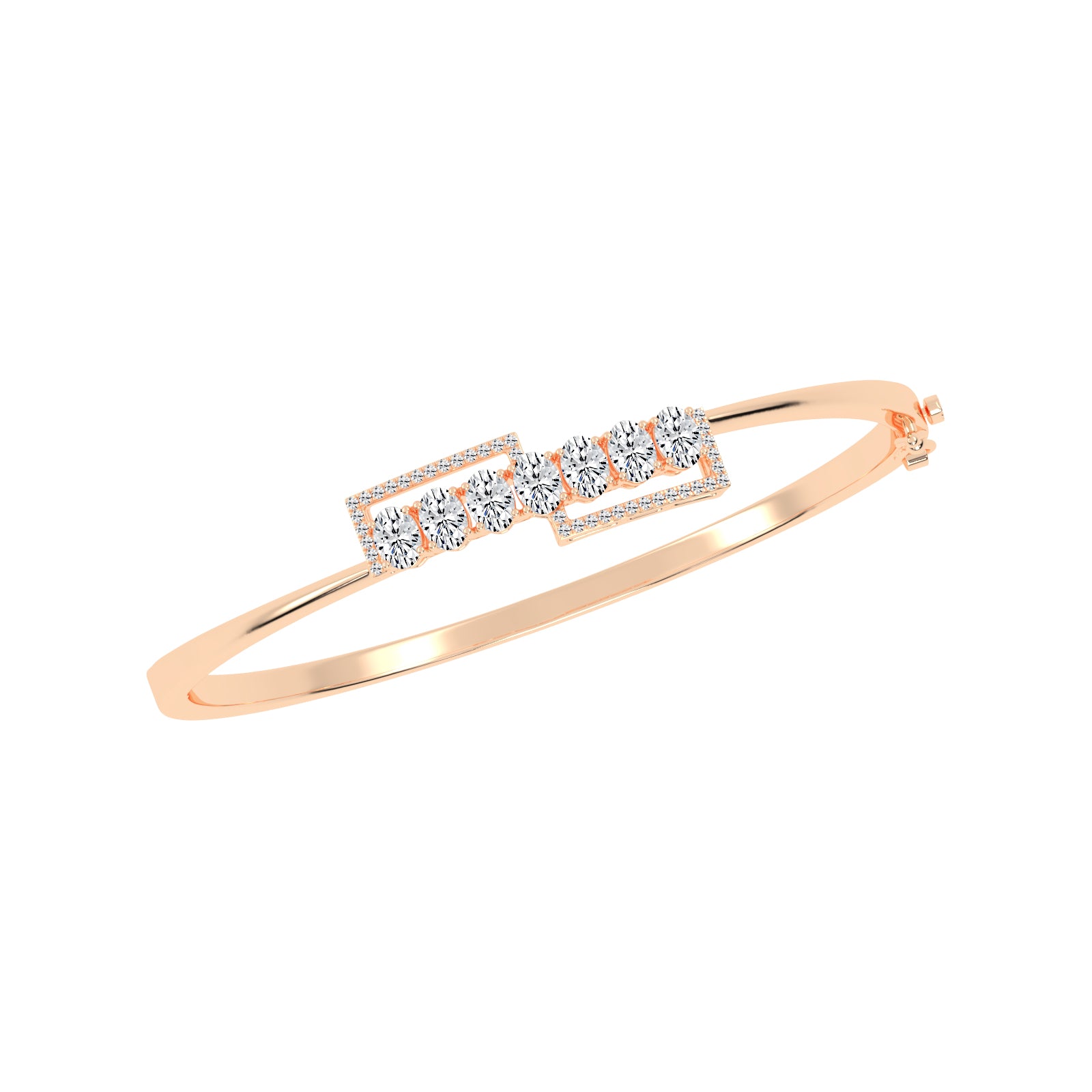 Oval Diamond Cluster Bangle