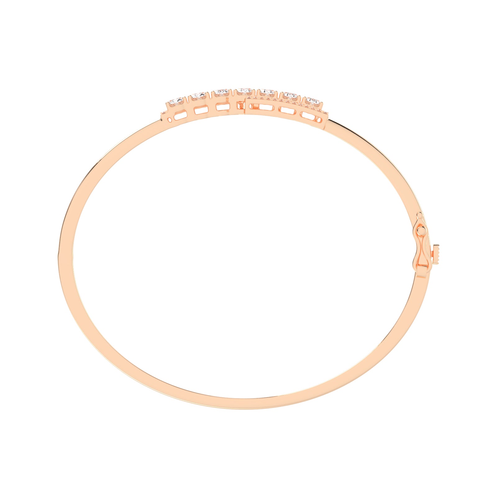 Oval Diamond Cluster Bangle