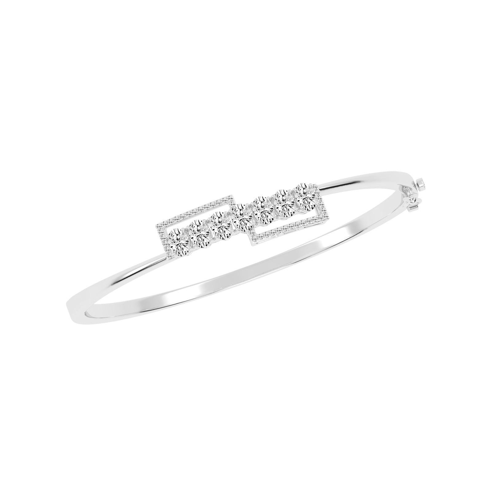 Oval Diamond Cluster Bangle