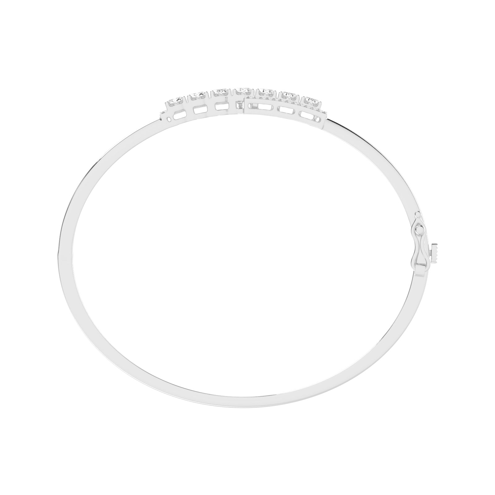 Oval Diamond Cluster Bangle