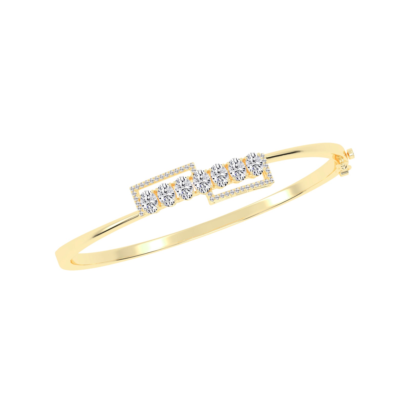 Oval Diamond Cluster Bangle