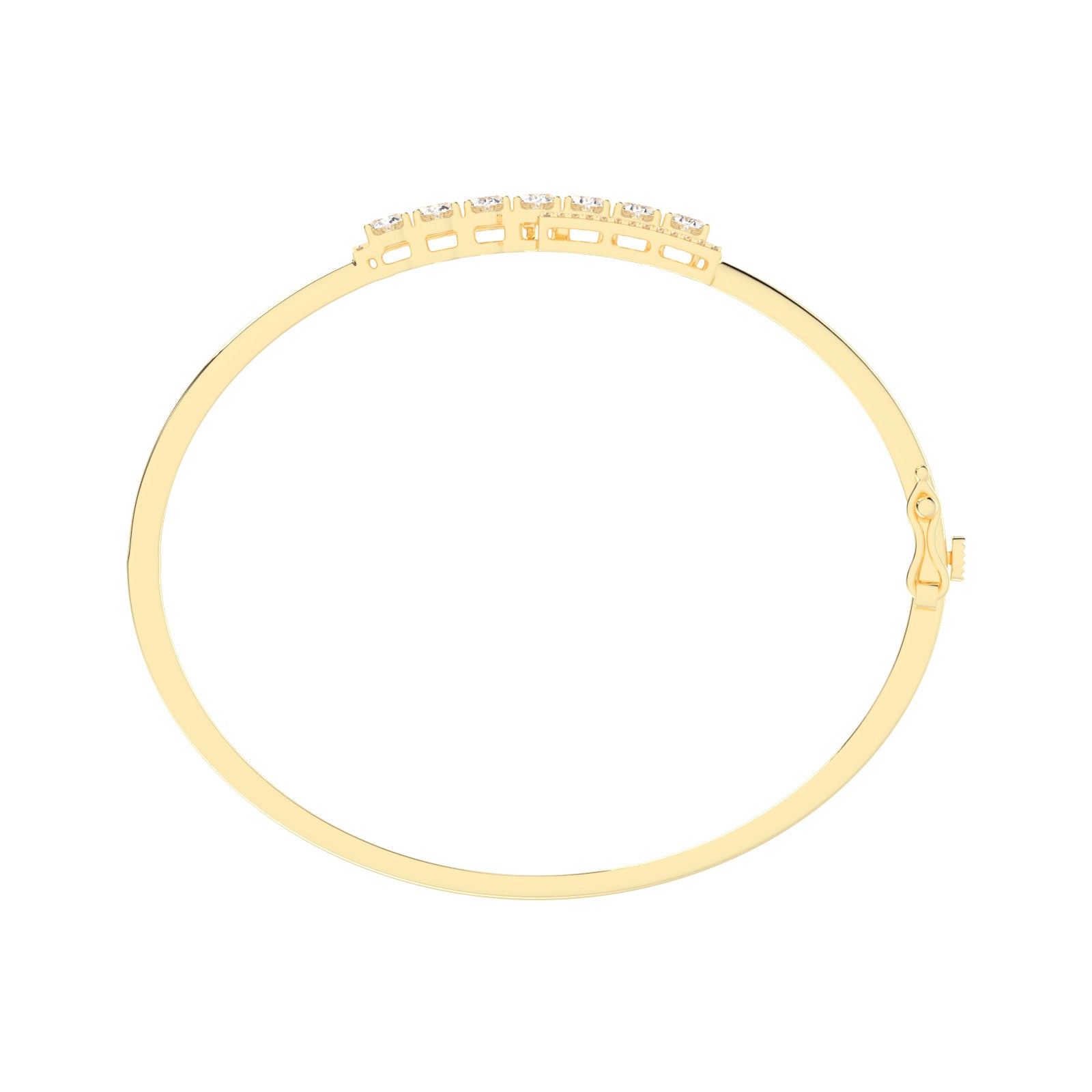 Oval Diamond Cluster Bangle