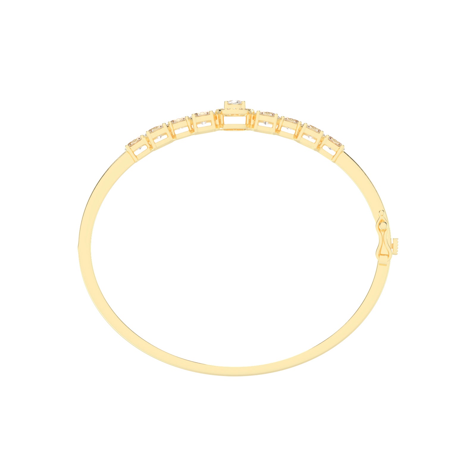 Oval Diamond Halo Bangle