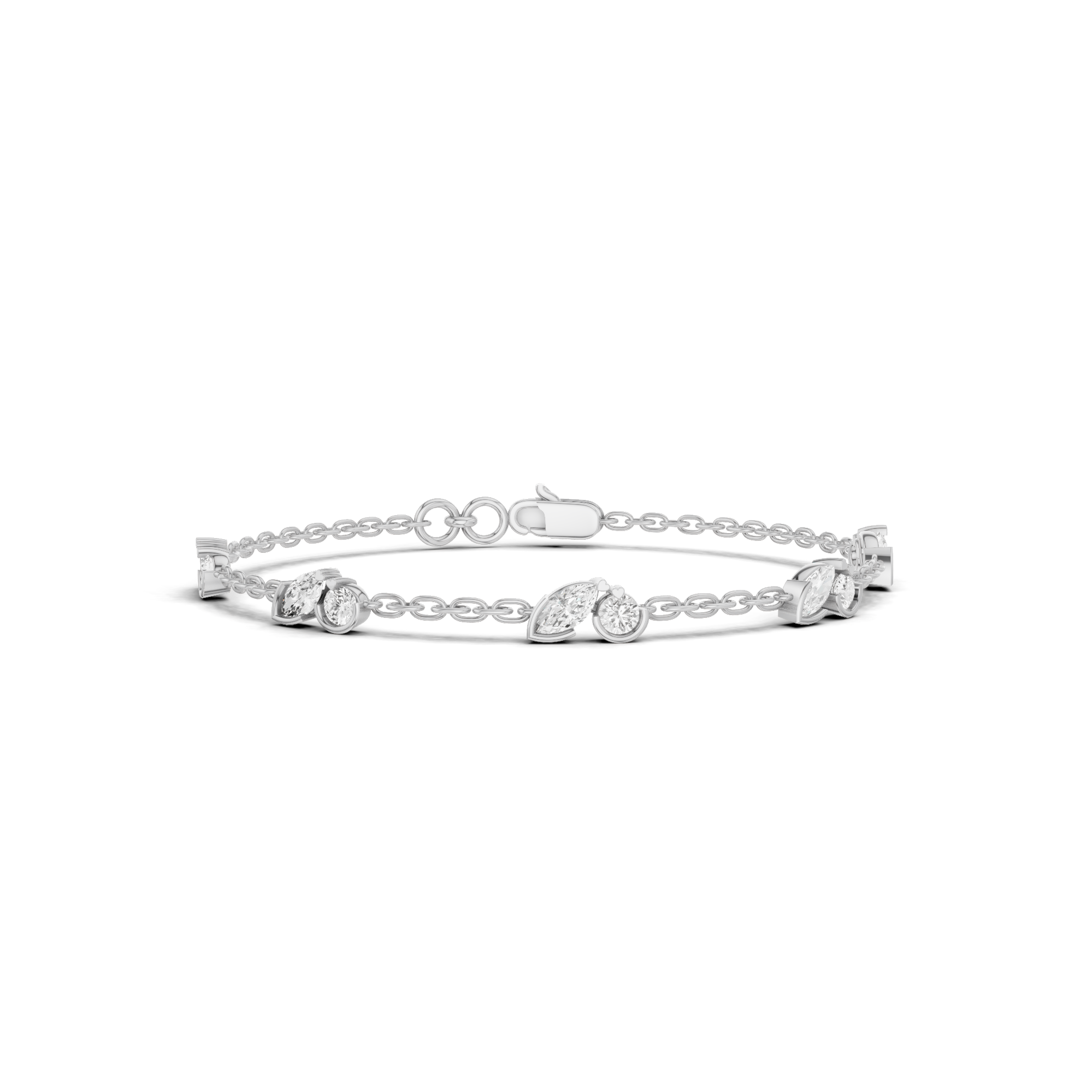 Marquise & Round Station Bracelet 1.98 CT