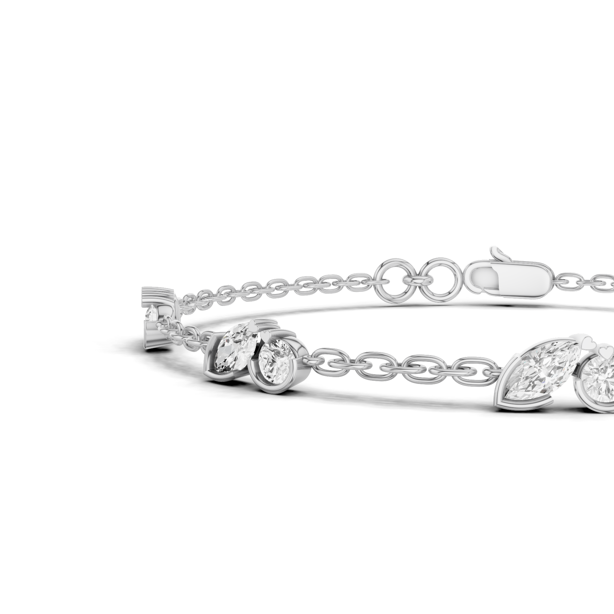 Marquise & Round Station Bracelet 1.98 CT