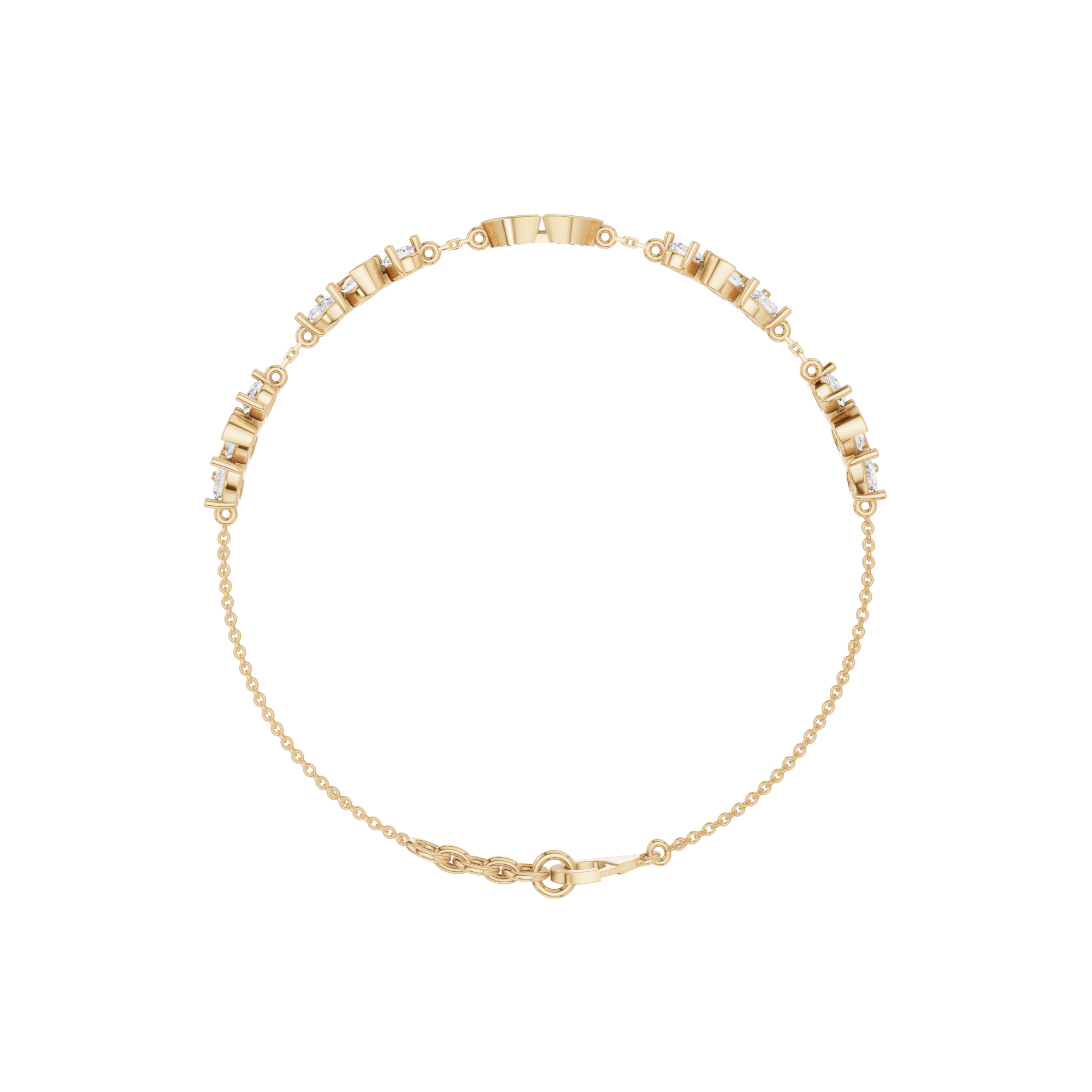 Pear, Oval & Marquise Station Bracelet 1.84 CT