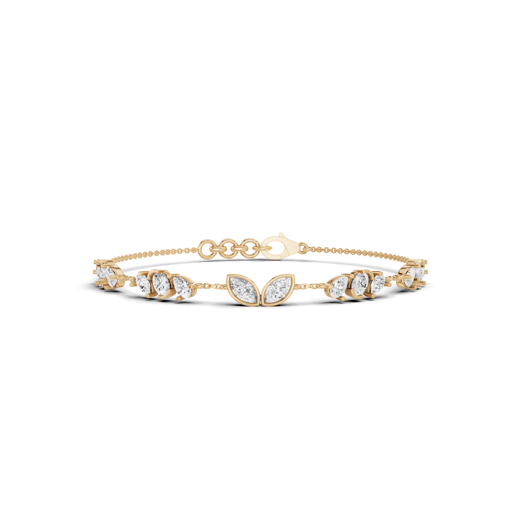 Pear, Oval & Marquise Station Bracelet 1.84 CT