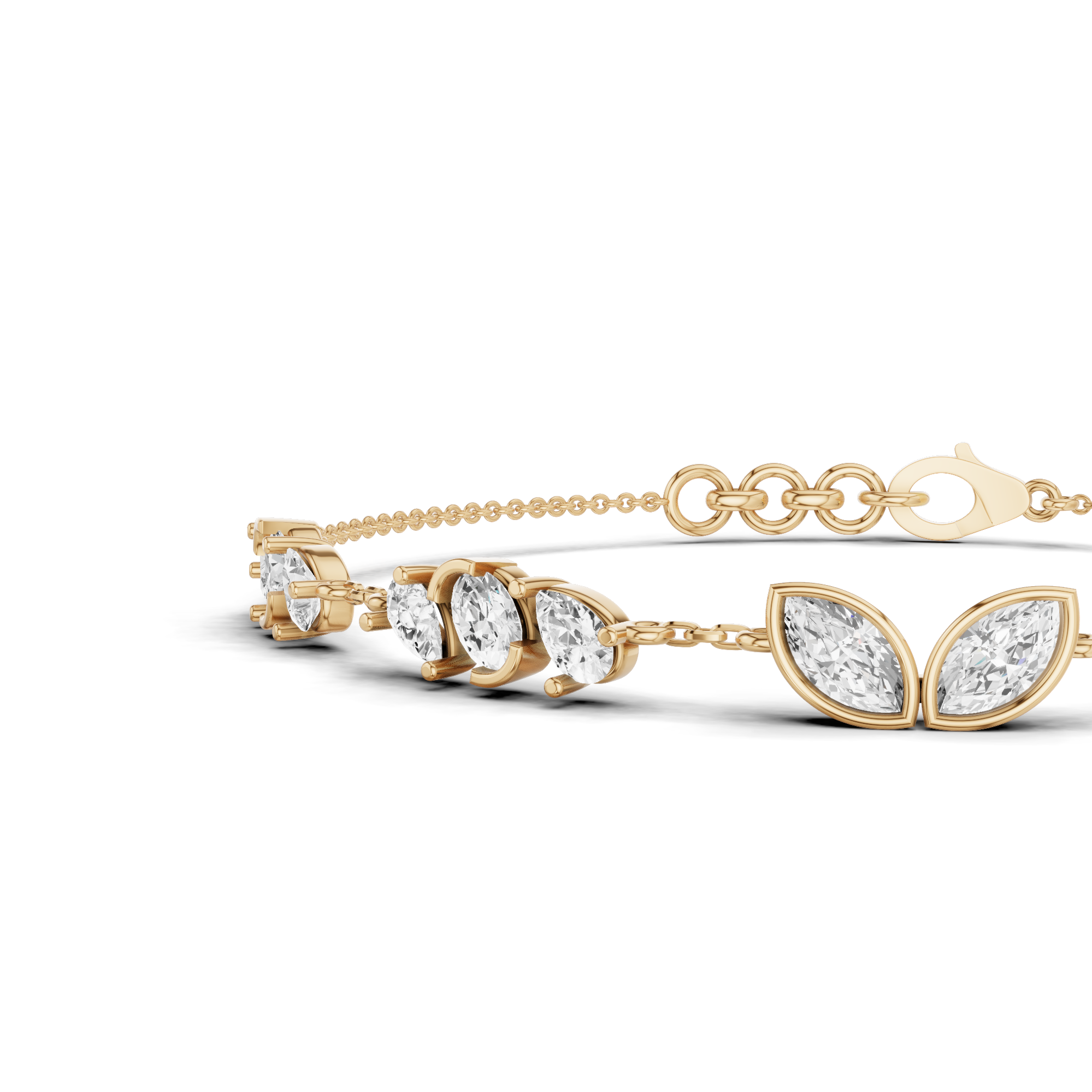 Pear, Oval & Marquise Station Bracelet 1.84 CT