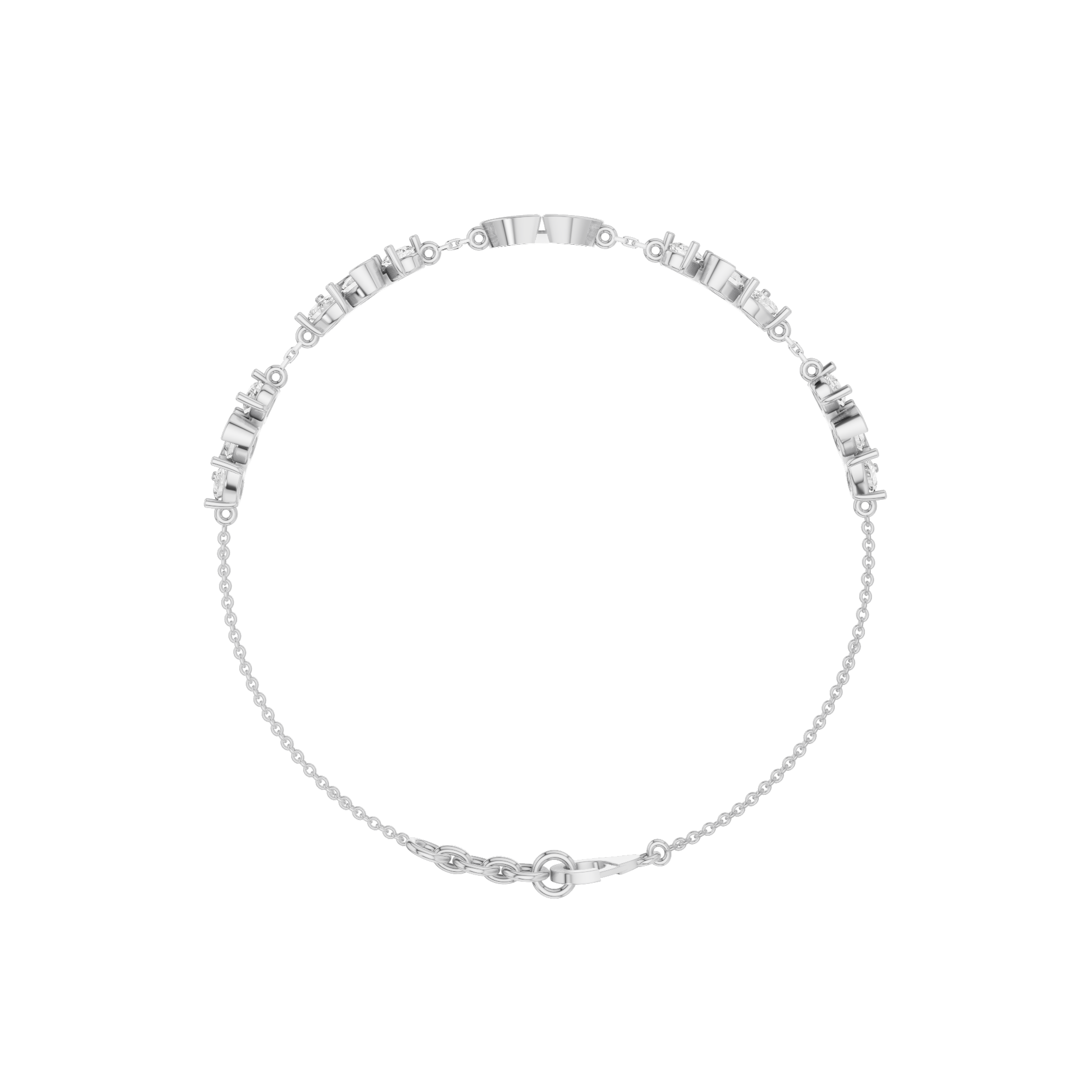 Pear, Oval & Marquise Station Bracelet 1.84 CT