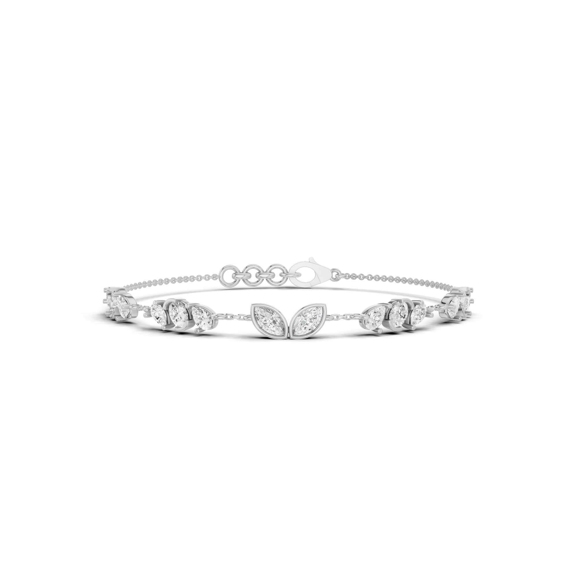 Pear, Oval & Marquise Station Bracelet 1.84 CT