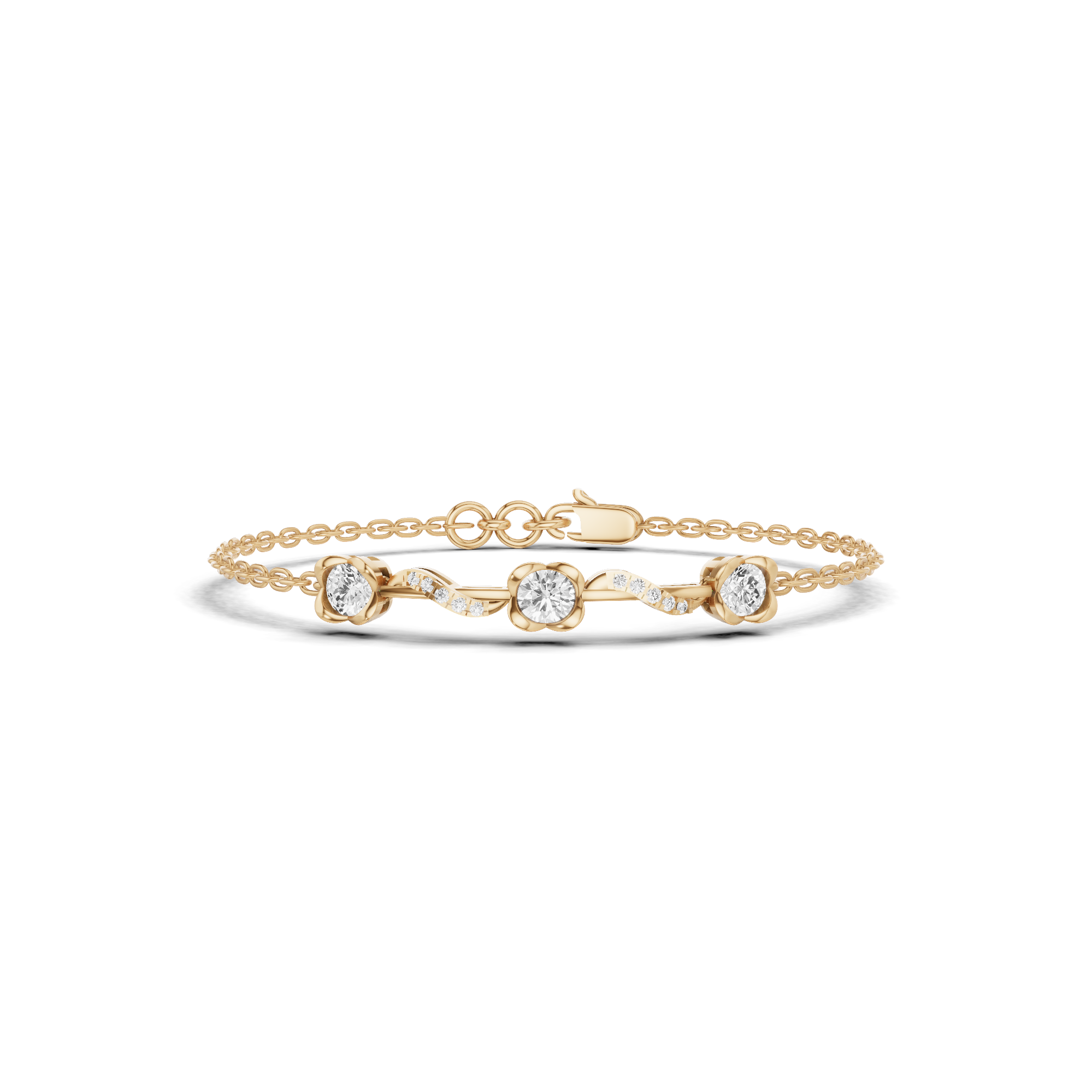 Round Wave Link Bracelet 1.26 CT