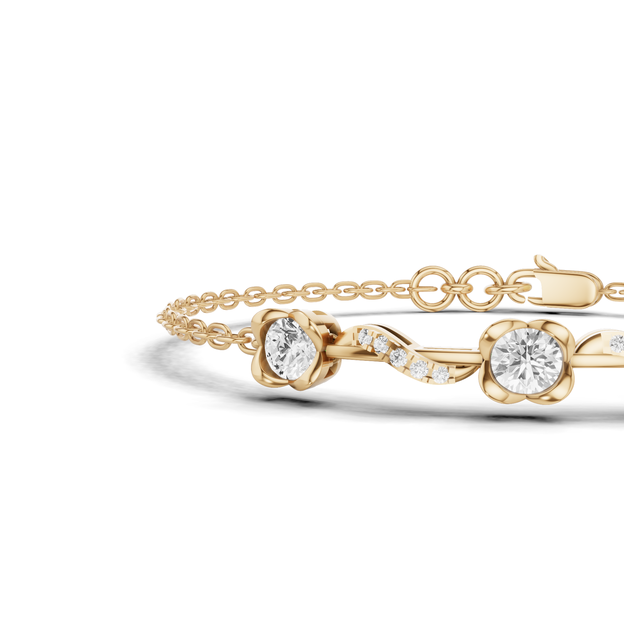 Round Wave Link Bracelet 1.26 CT