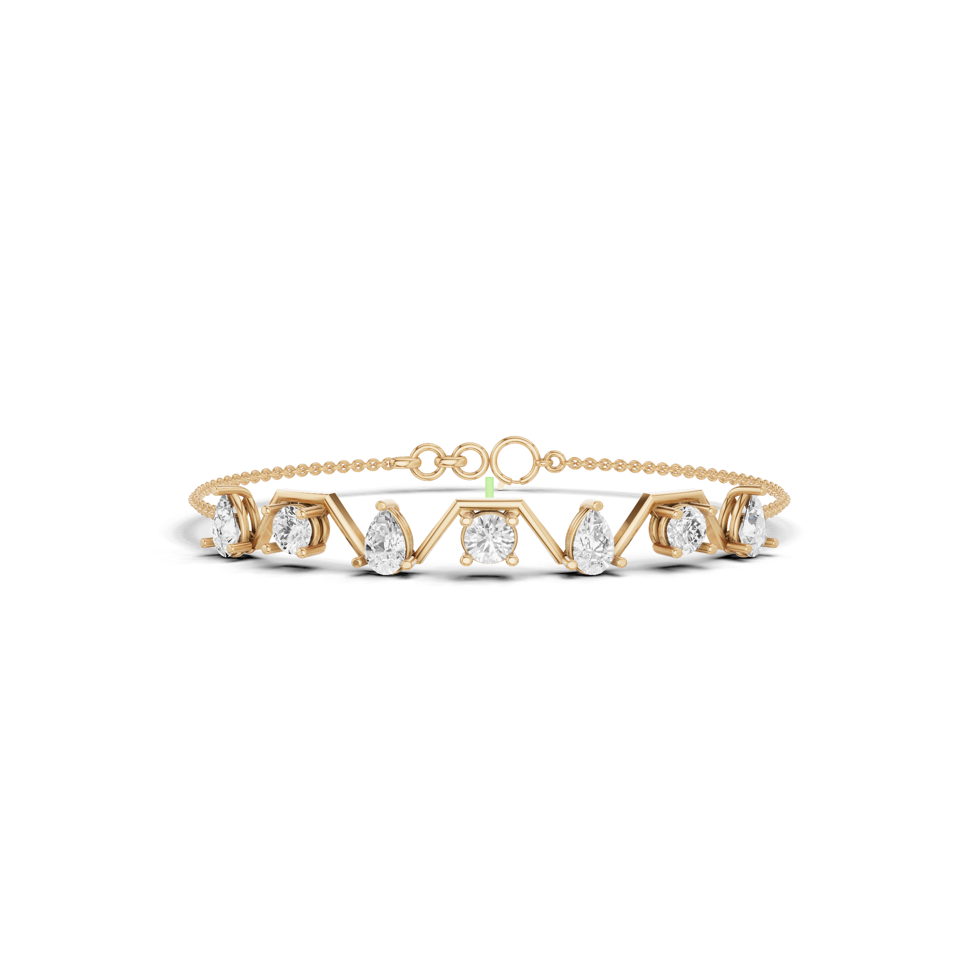 Pear & Round Zig-Zag Link Bracelet 1.66 CT