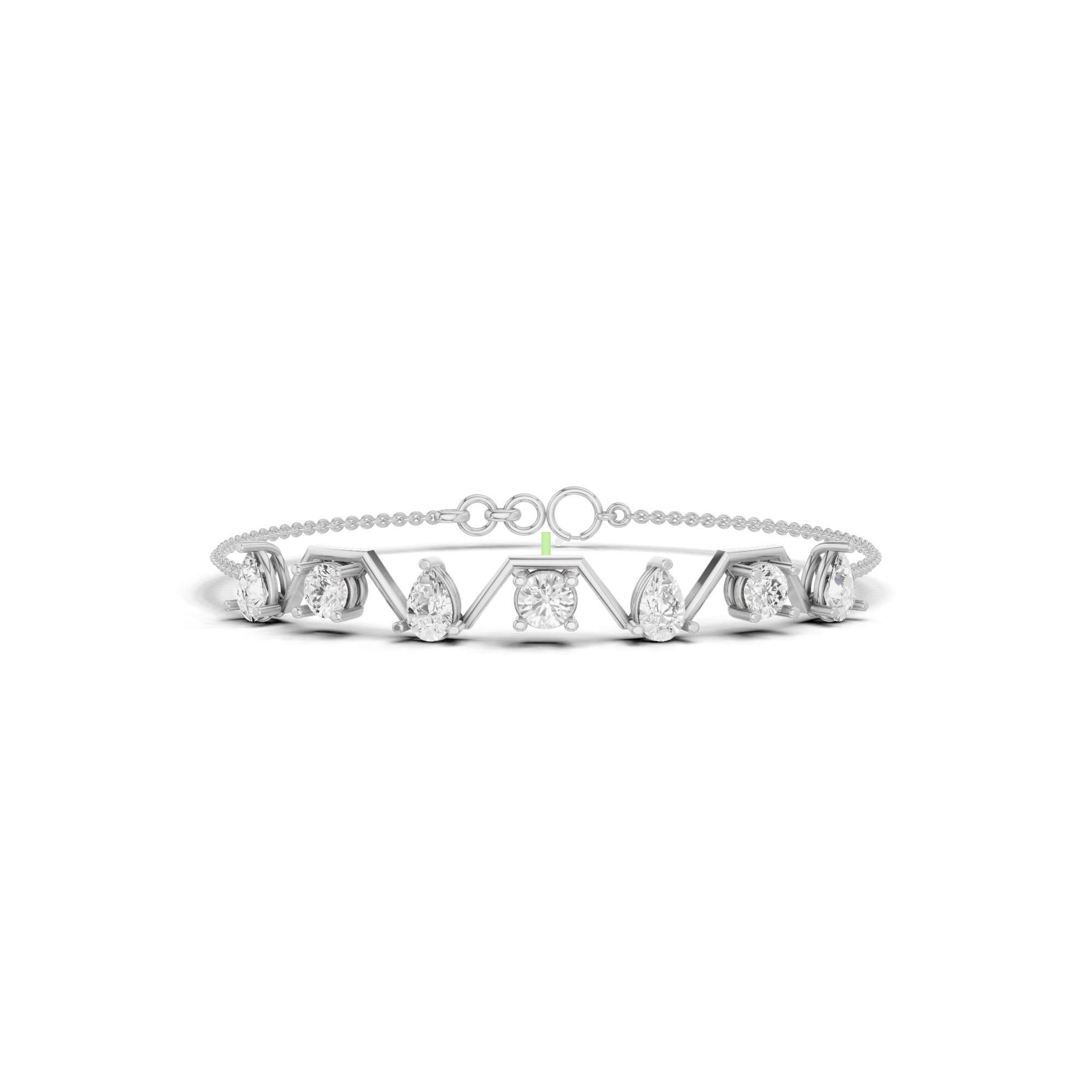Pear & Round Zig-Zag Link Bracelet 1.66 CT