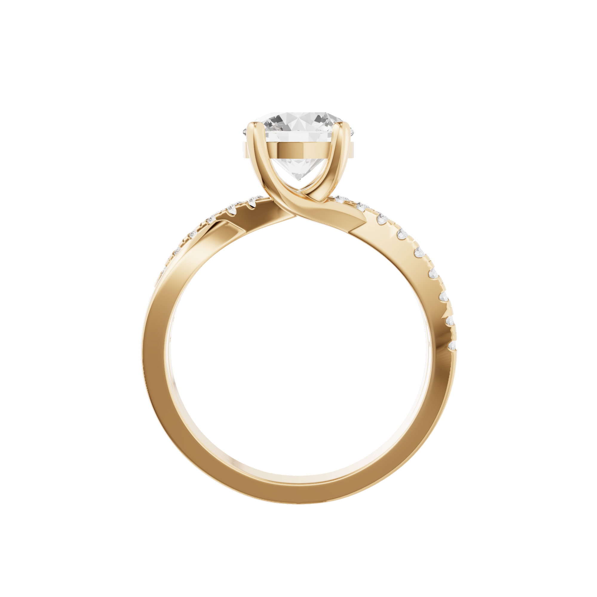 Round Twisted Engagement Ring