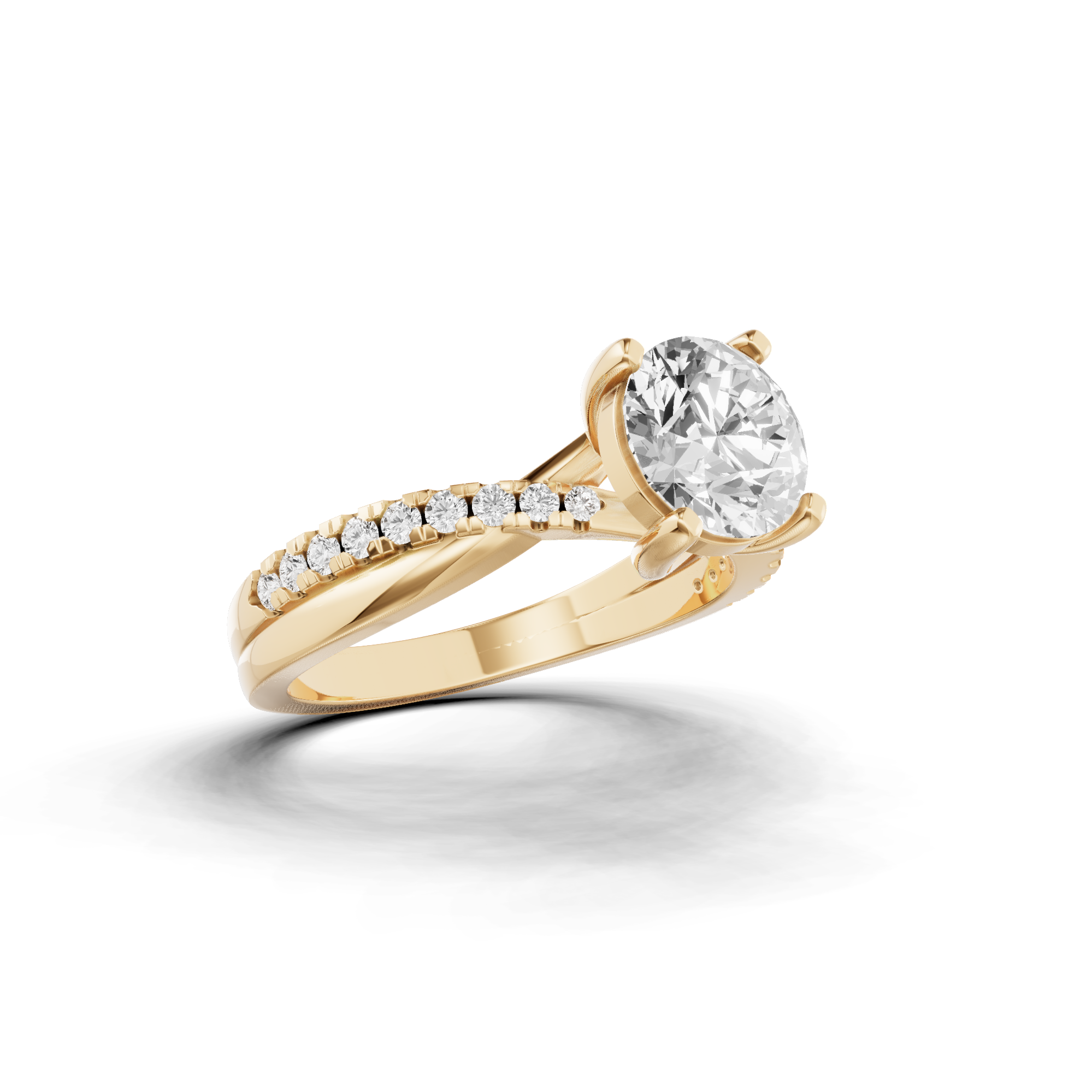 Round Twisted Engagement Ring